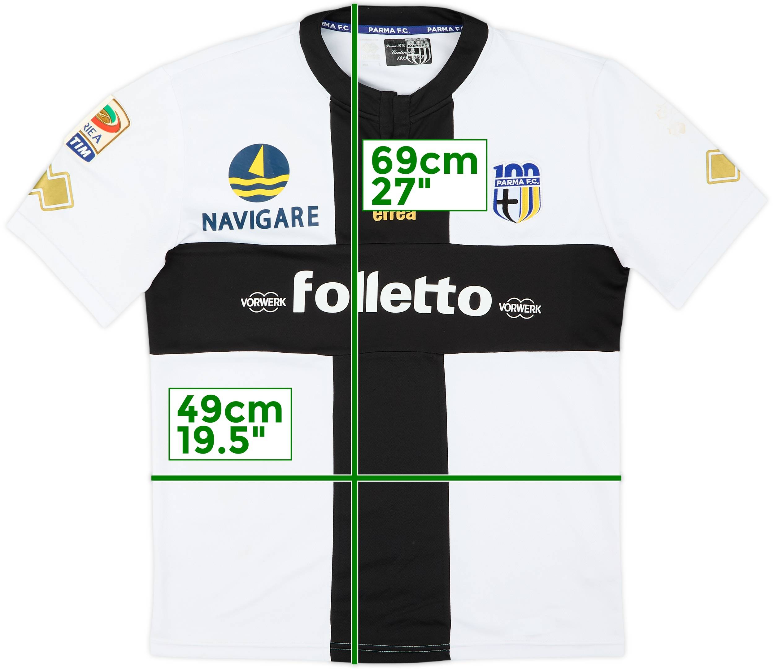 パルマ ユニフォーム Parma A.C. Lotto サッカーシャツ 白 L 1998-99 Parma GK Shirt (L)