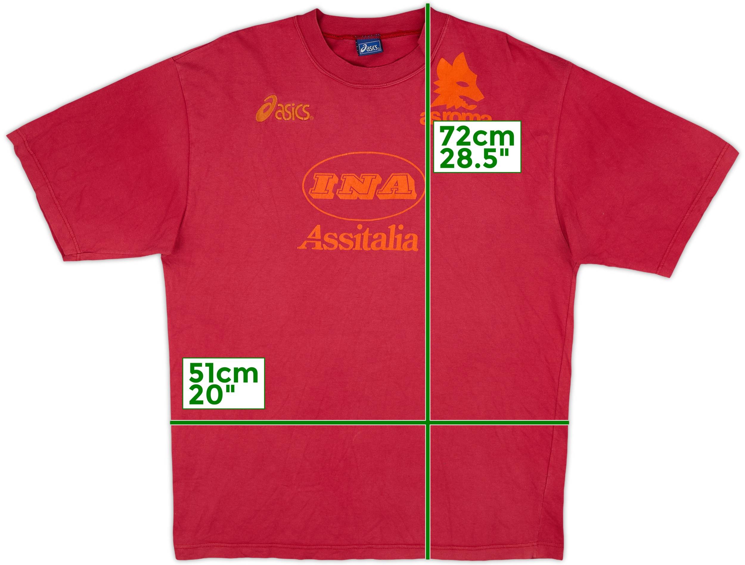 1995-96 Roma Asics Cotton Tee - 7/10 - (L)