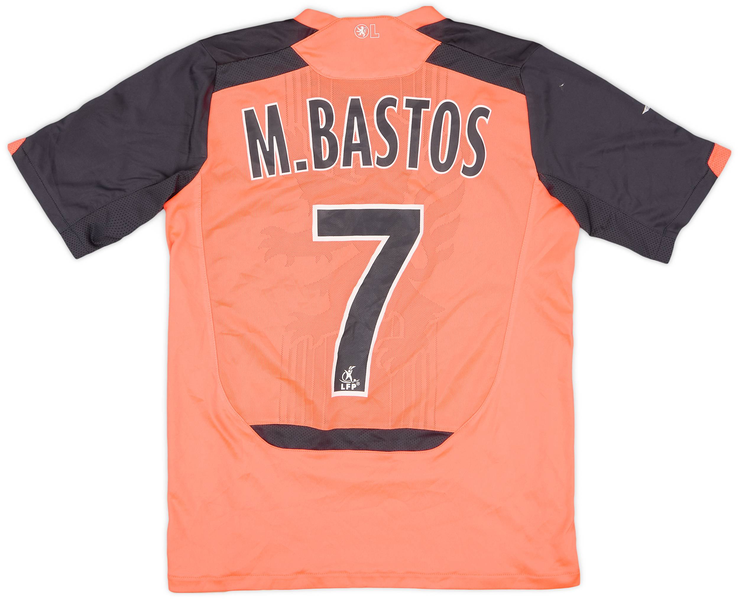 2009-10 Lyon Away Shirt M.Bastos #7 - 5/10 - (L.Boys)