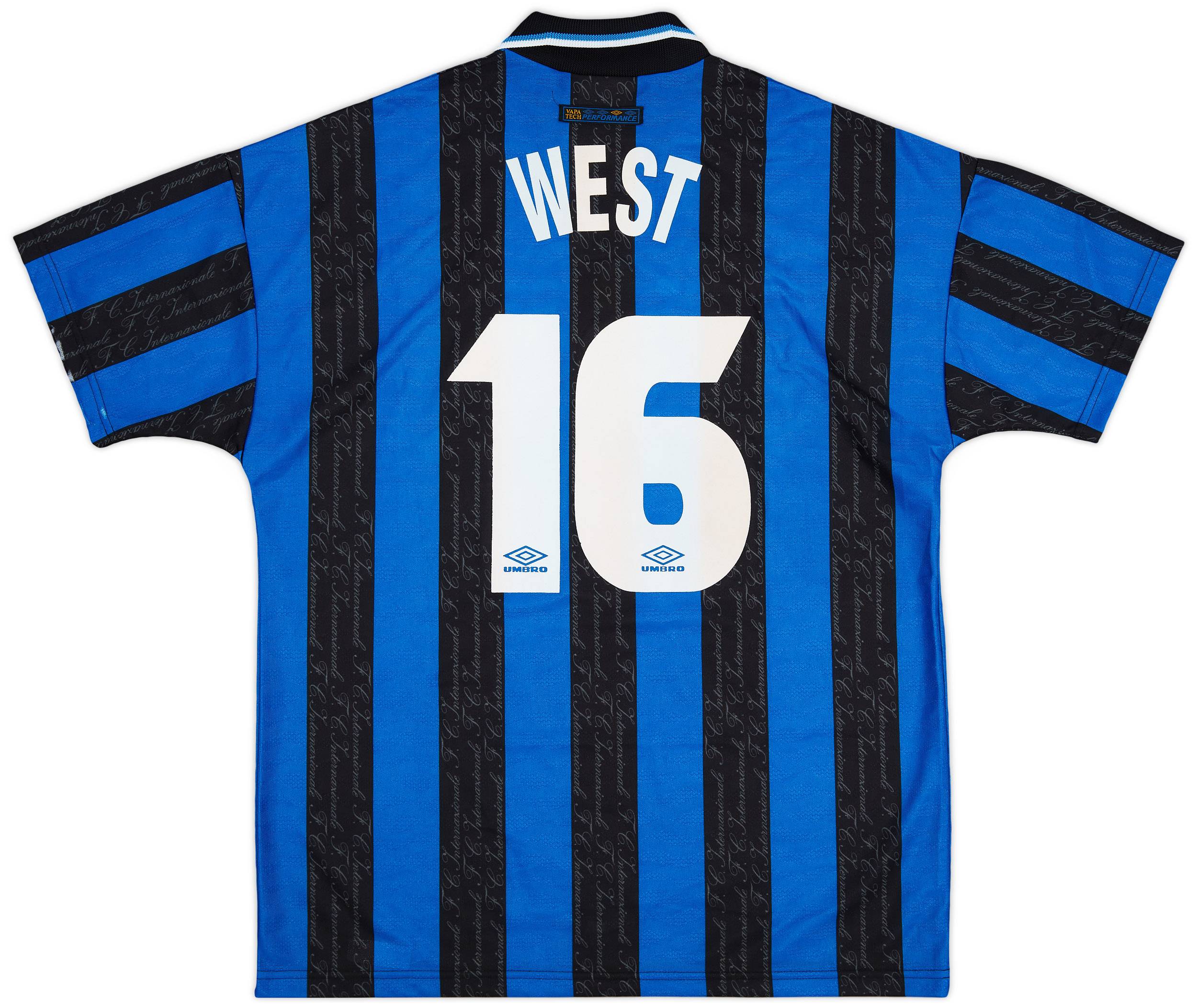 1997-98 Inter Milan Home Shirt West #16 - 6/10 - (XL)