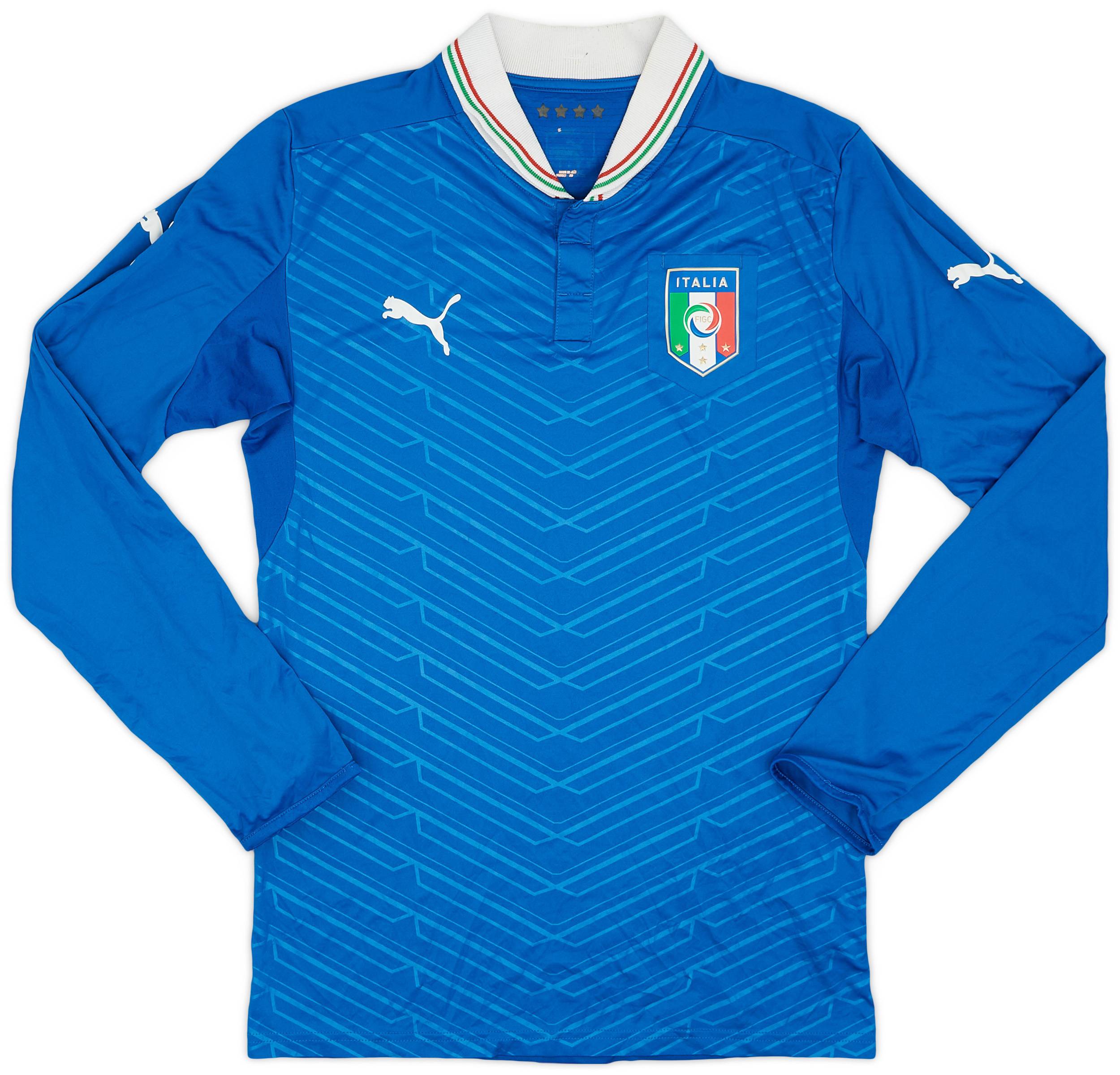 2012-13 Italy Home L/S Shirt - 9/10 - (M)
