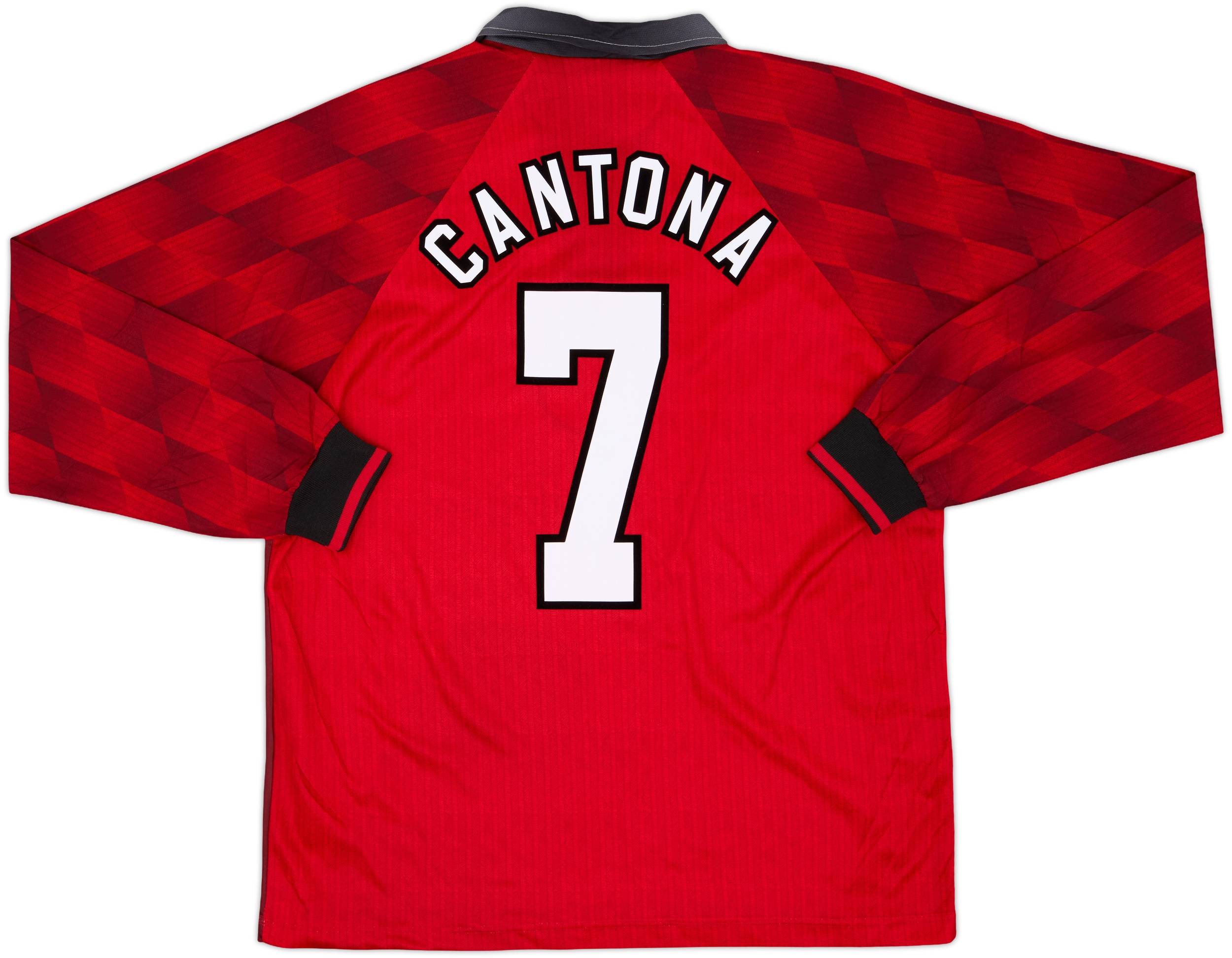 1996-98 Manchester United Home L/S Shirt Cantona #7 - 8/10 - (L)