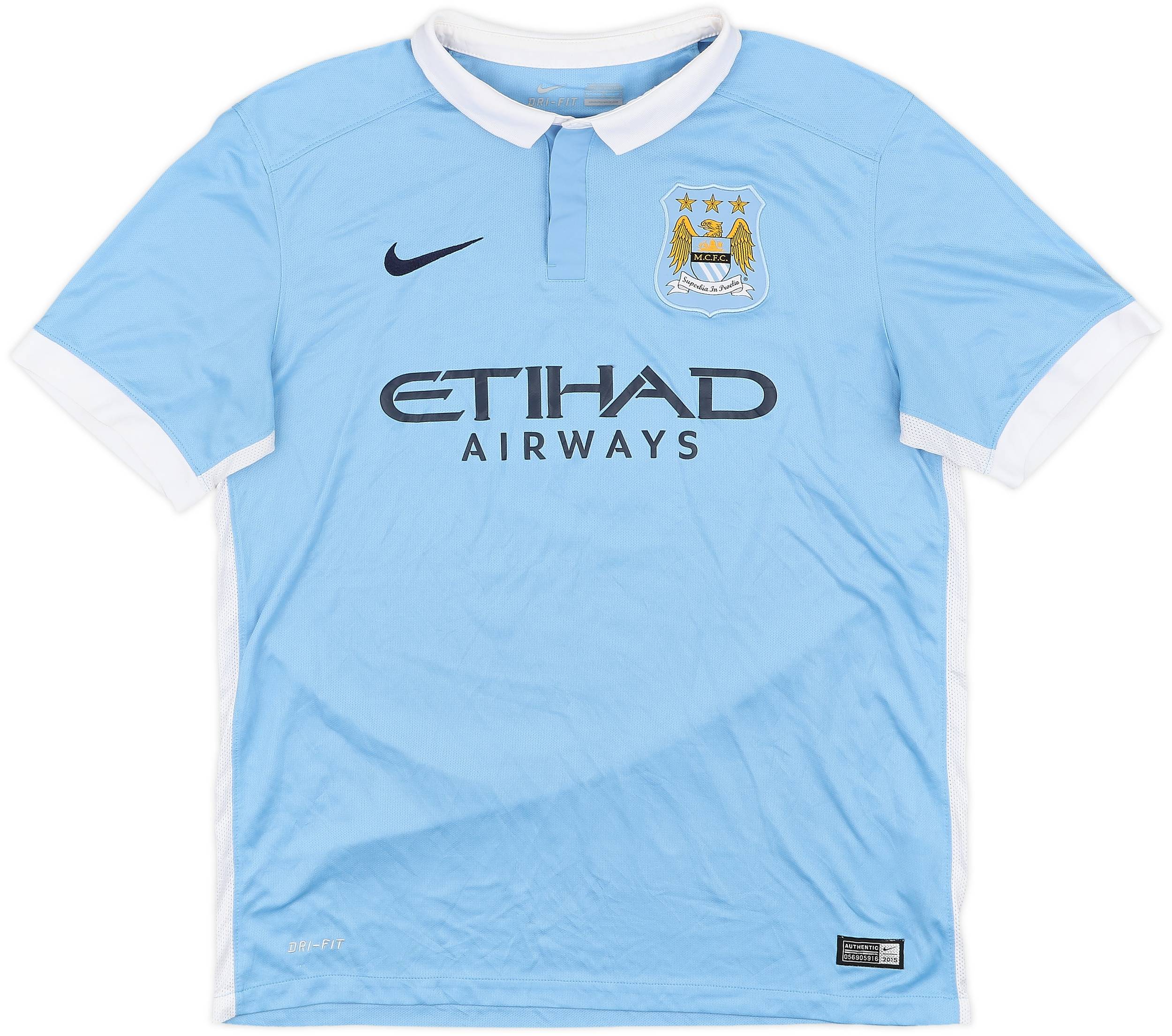マンチェスター・シティ NASRI 8 シャツ 2015-16 Manchester City Home Shirt Nasri #8 - 6/10 - (L)