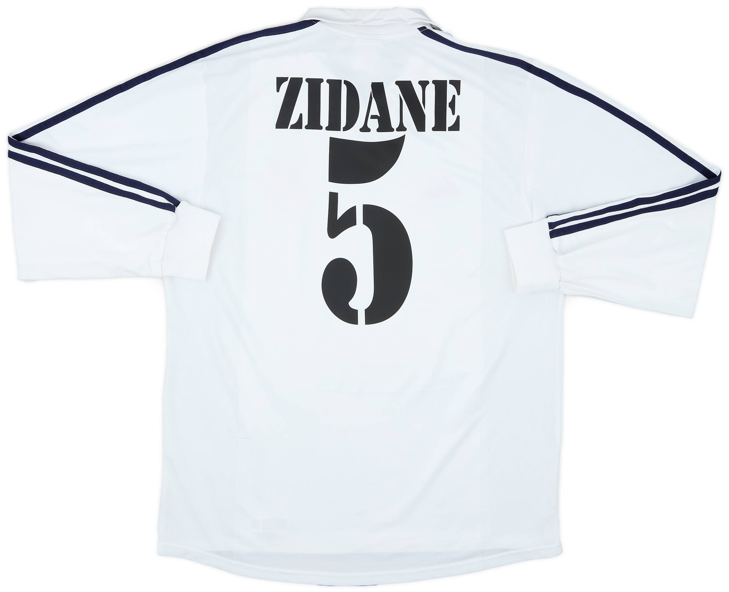 2001-02 Real Madrid European Home L/S Shirt Zidane #5 - 5/10 - (M)