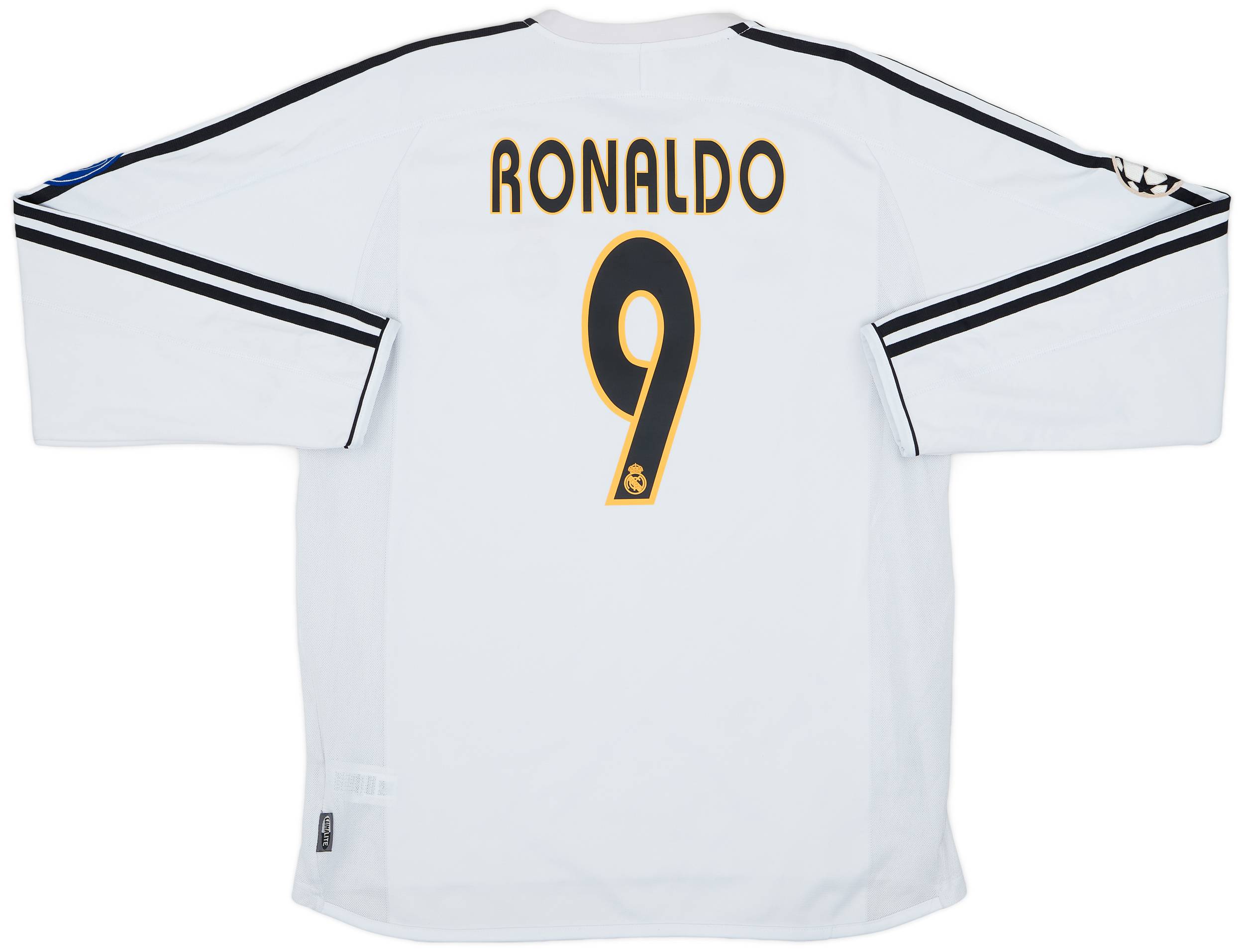 2003-04 Real Madrid Home L/S Shirt Ronaldo #9 - 8/10 - (L)