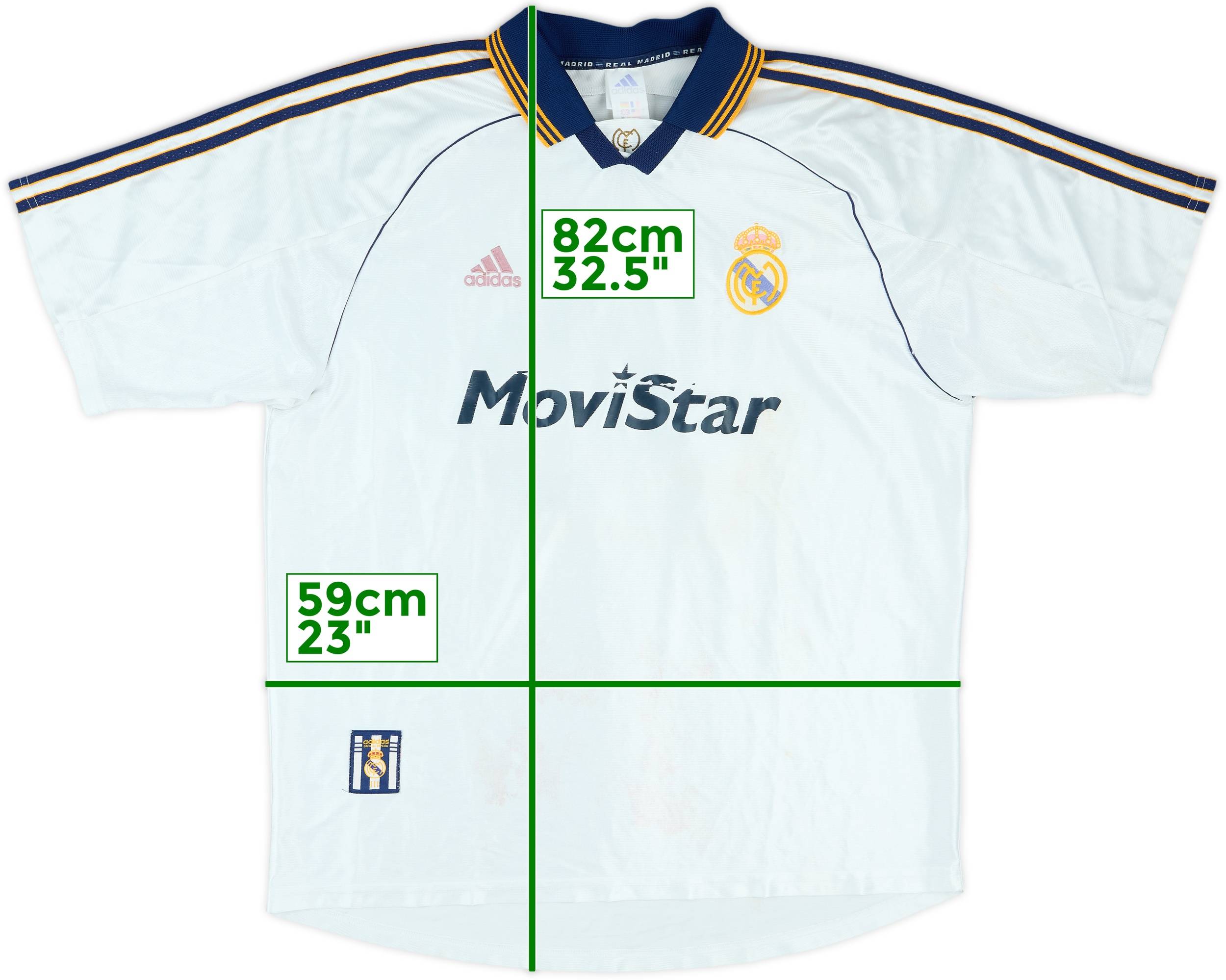 1998-00 Real Madrid Castilla Match Issue Home Shirt #16