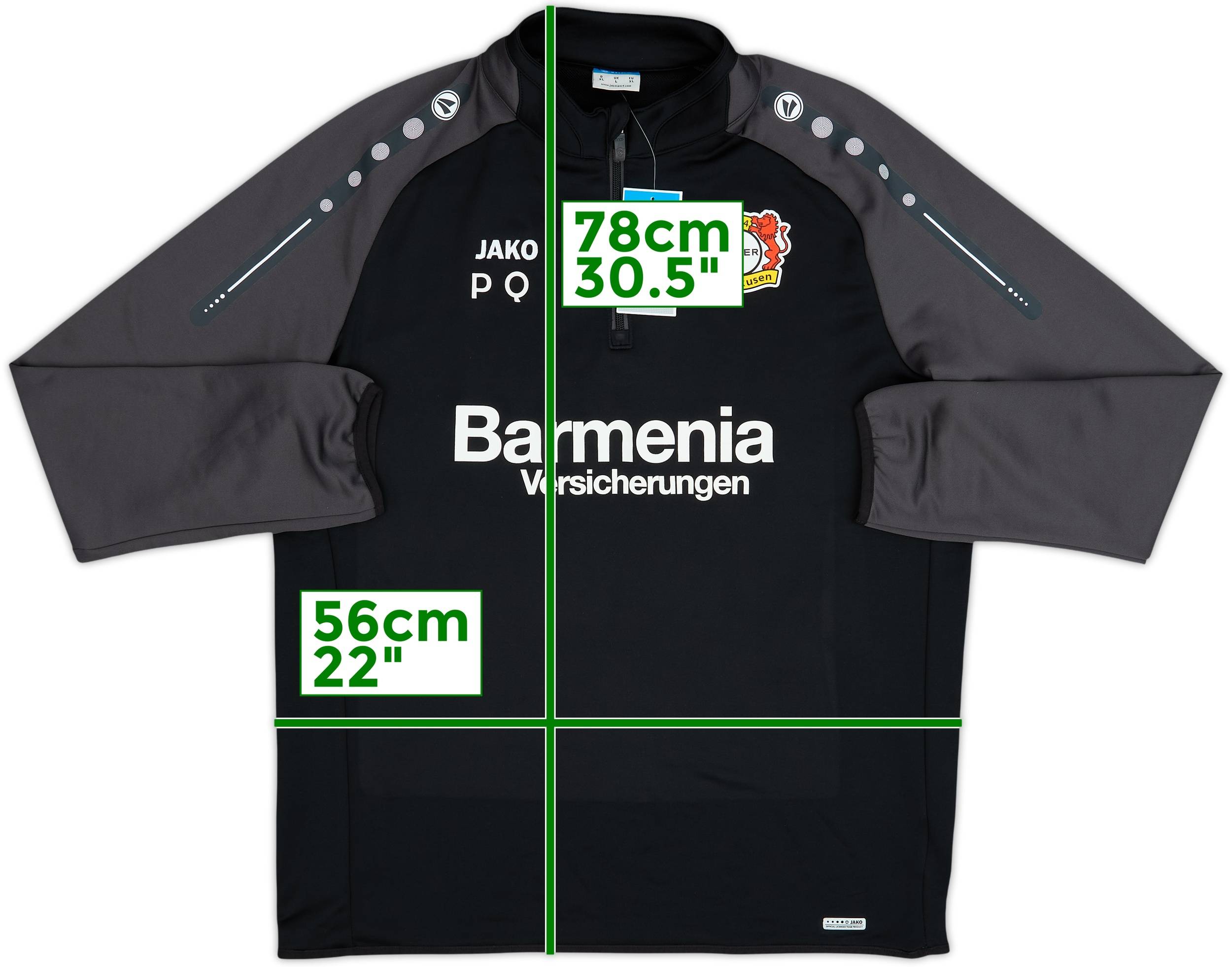 2019-20 Bayer Leverkusen Staff Issue Jako 1/4 Zip Drill Top PQ (L)