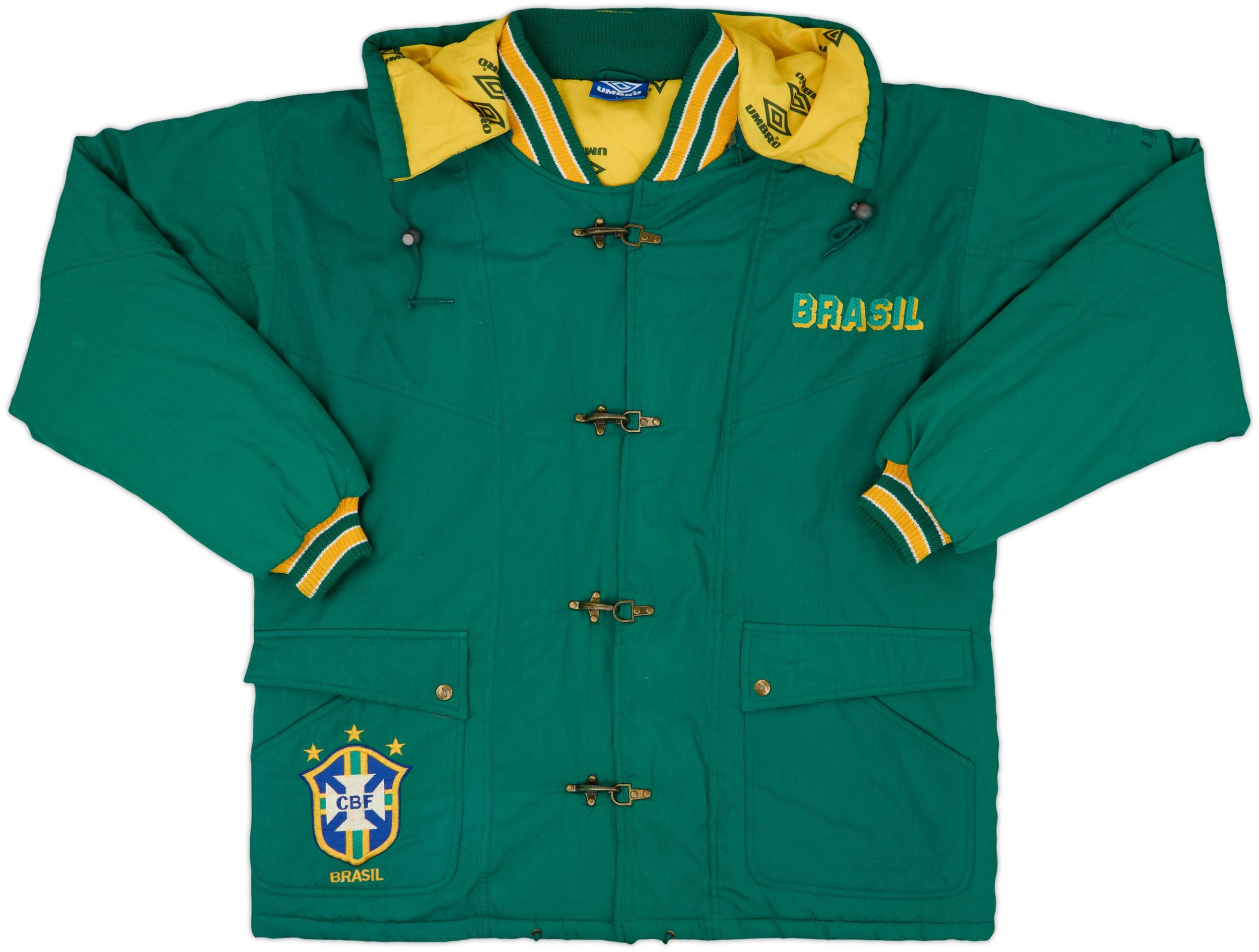 1993-94 Brazil Umbro Padded Bench Coat - 7/10 - (L)