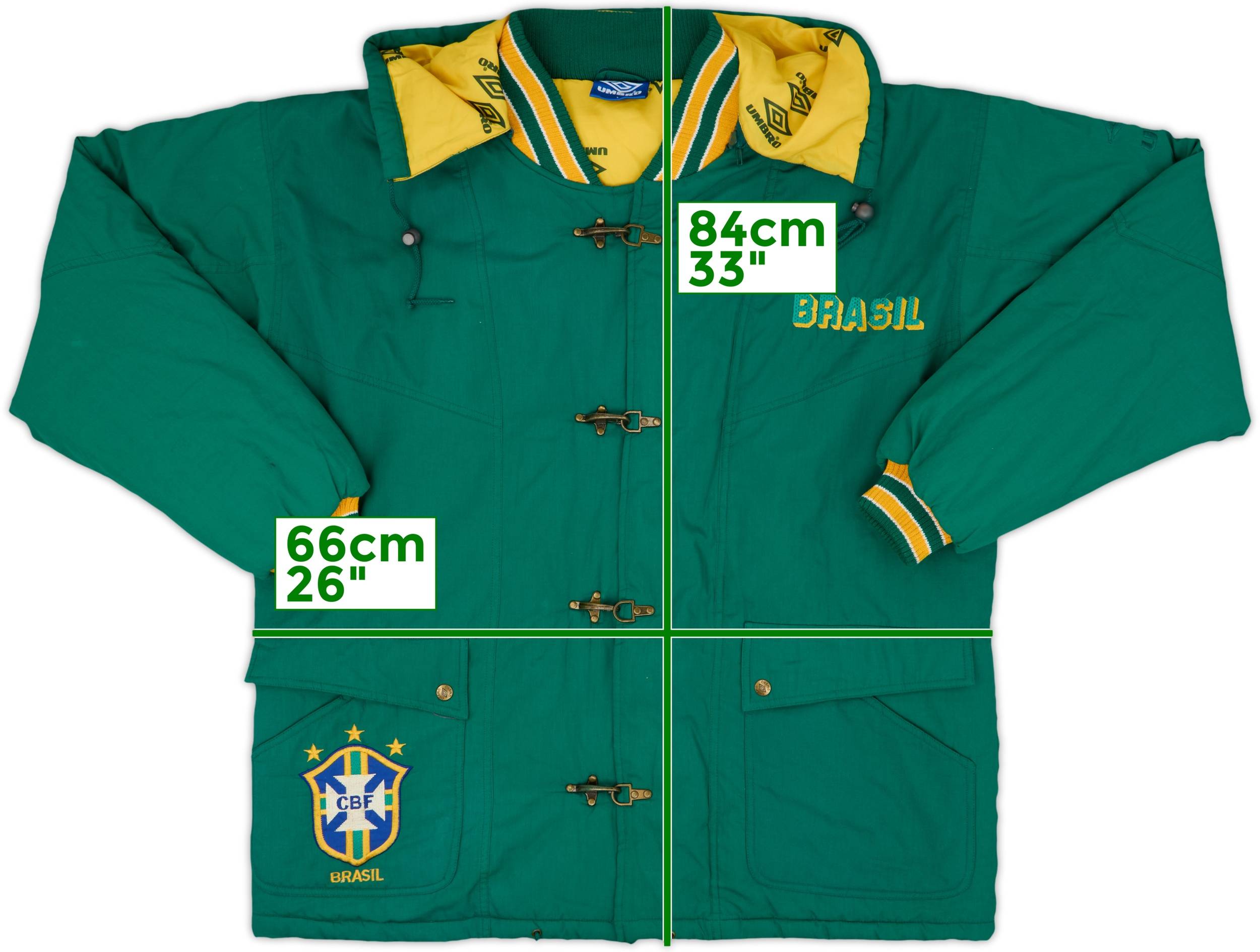1993-94 Brazil Umbro Padded Bench Coat - 7/10 - (L)