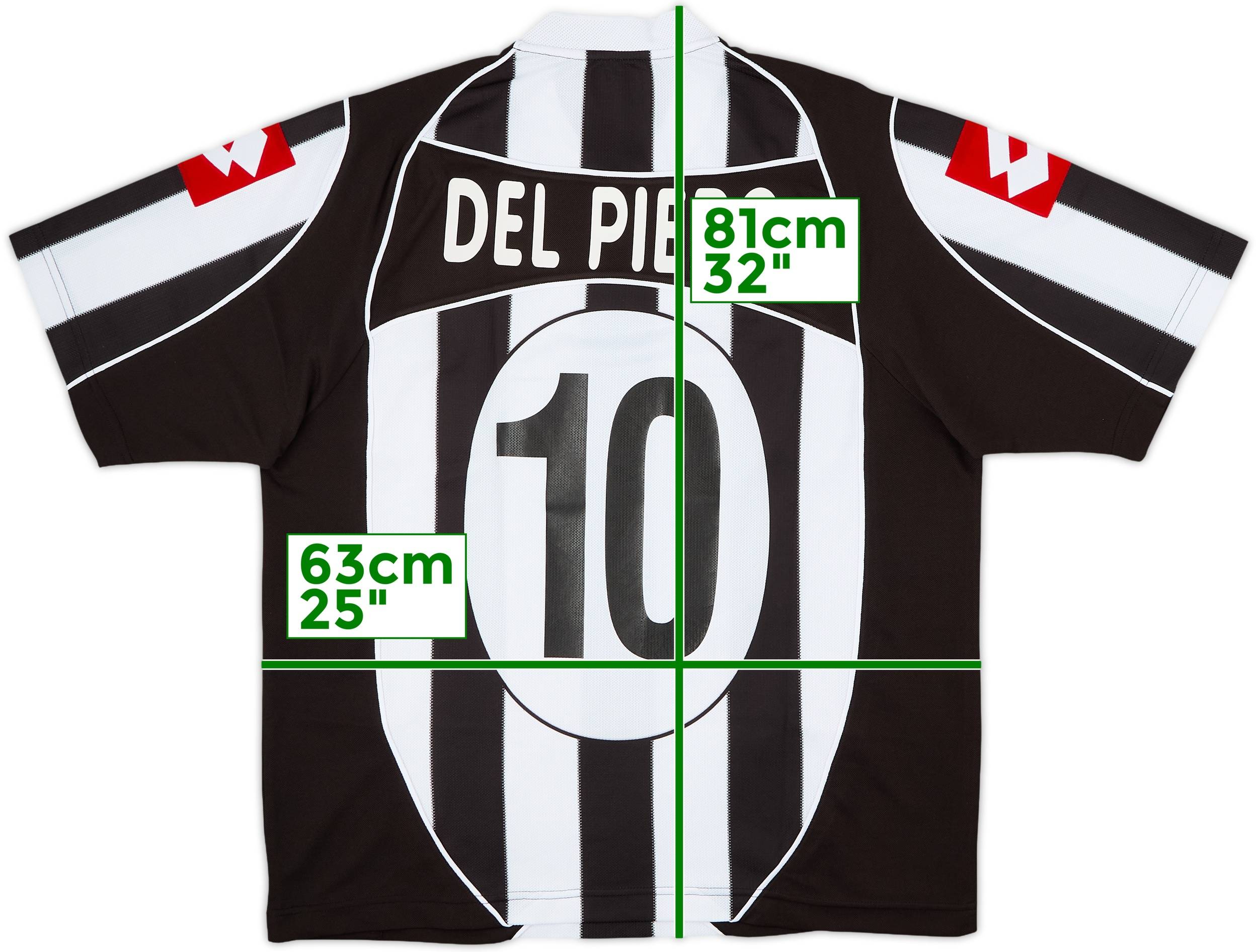 2002-03 Juventus Home Shirt Del Piero #10 - 8/10 - (XL)