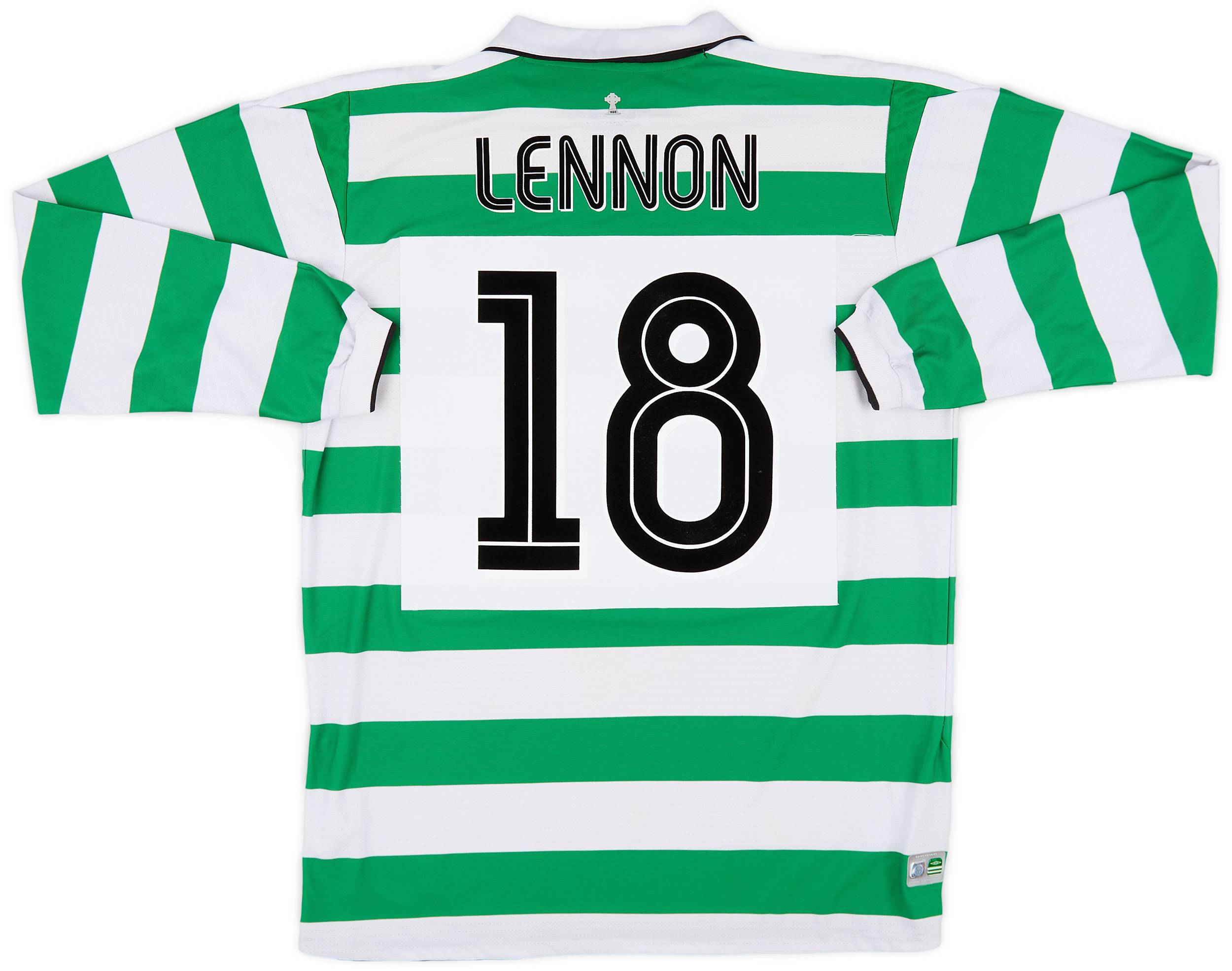 2004-05 Celtic Home L/S Shirt Lennon #18 - 7/10 - (L)