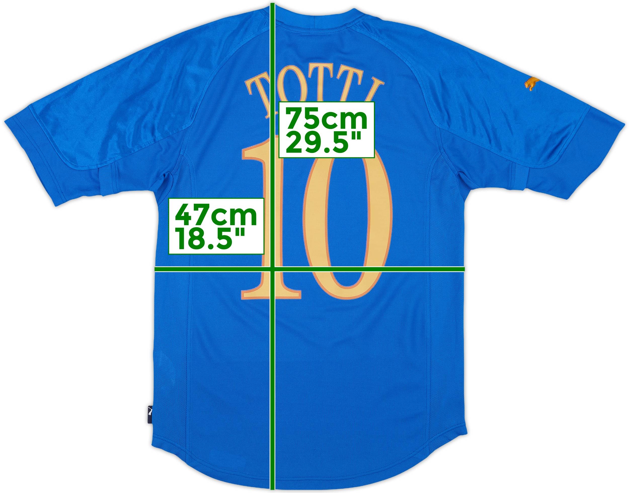 【公式】イタリア代表EURO2004ユニフォーム #10トッティ 2004-06 Italy Home Shirt Totti #10 - 5/10 - (S)