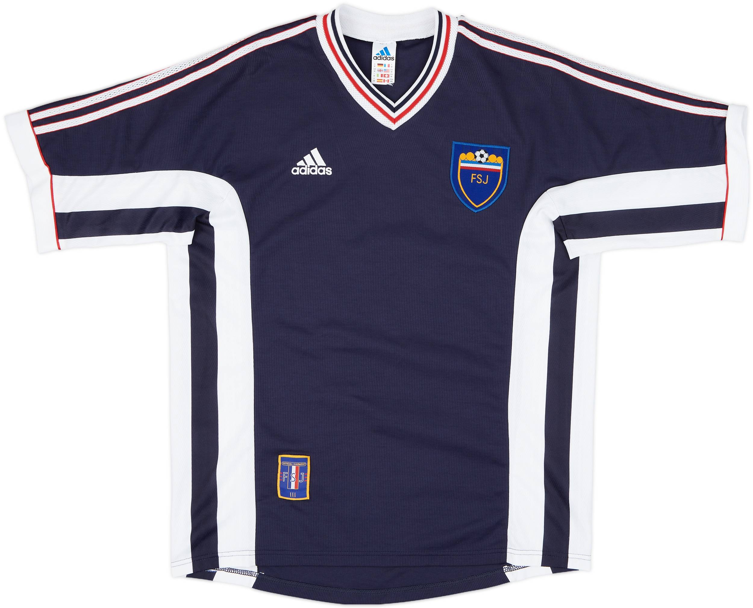 ウェア adidas Yugoslavia 98 home kit Lsize Yugoslavia 1998 - 2000 Home football shirt jersey Adidas