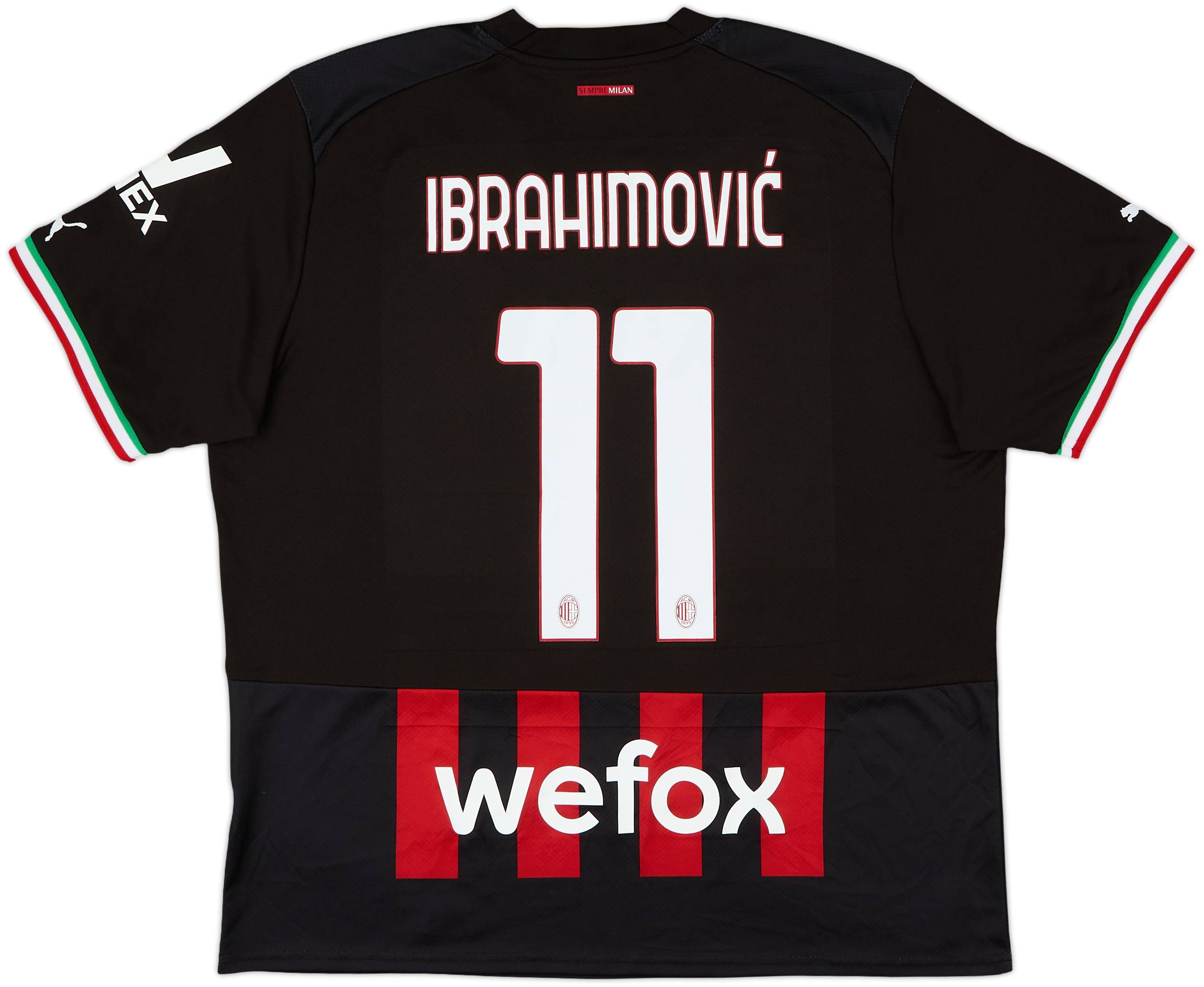 2022-23 AC Milan Home Shirt Ibrahimovic #11 - 8/10 - (XL)
