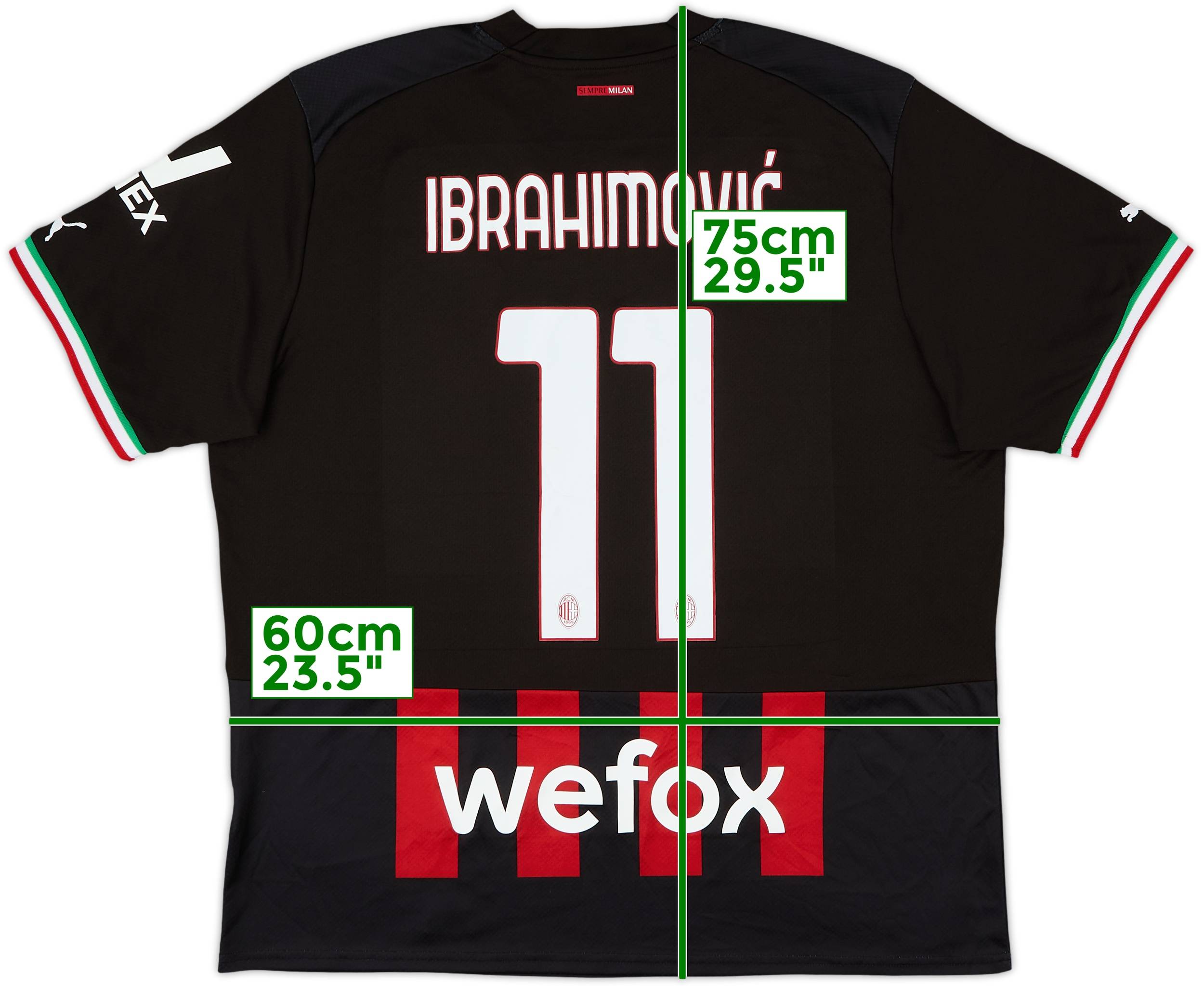 2022-23 AC Milan Home Shirt Ibrahimovic #11 - 8/10 - (XL)