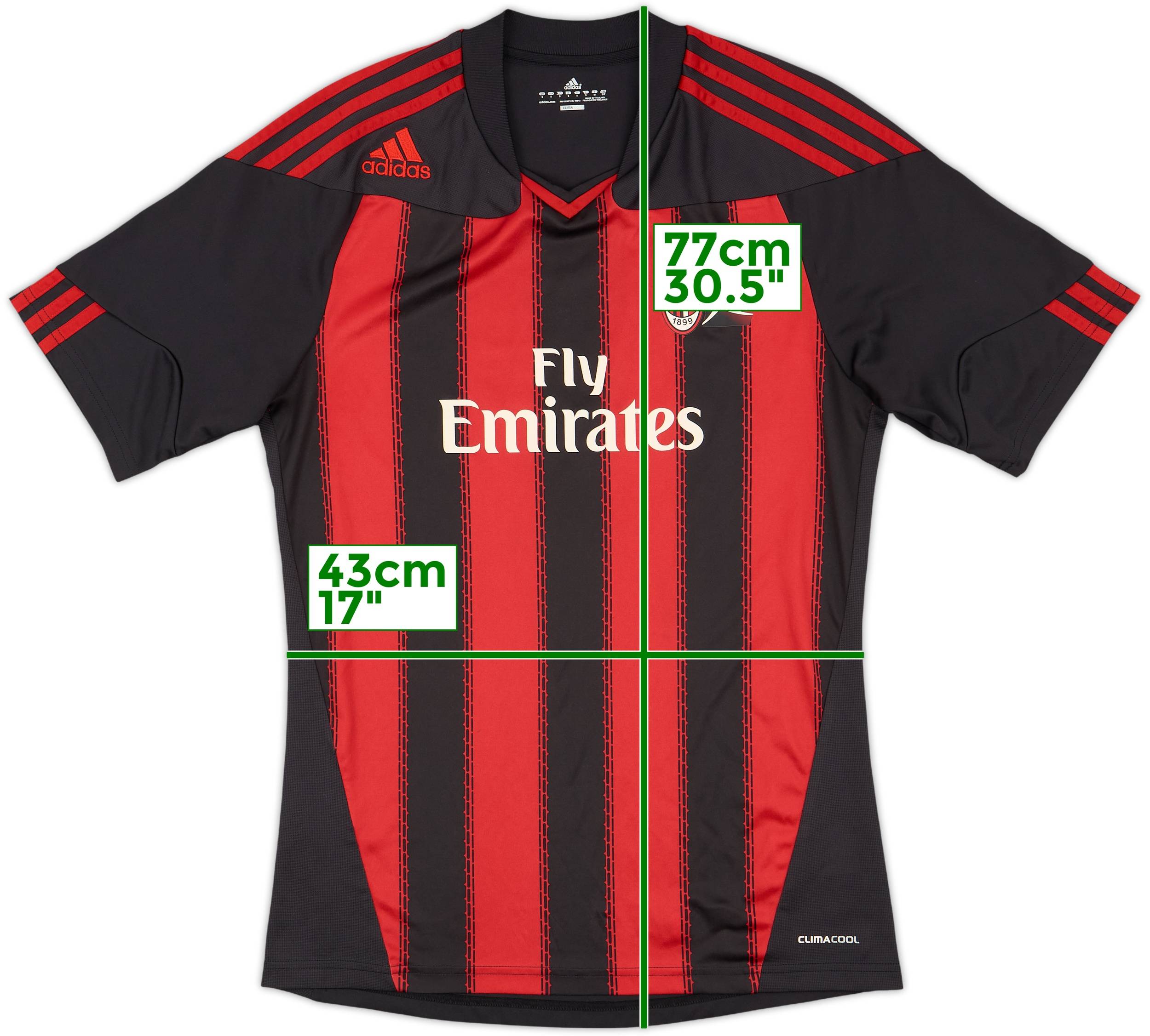 【未使用タグ付き】 AC Milan Junior Camp シャツ 2011-12 AC Milan adidas Youth Camp Training Shirt - 8/10 - (S)