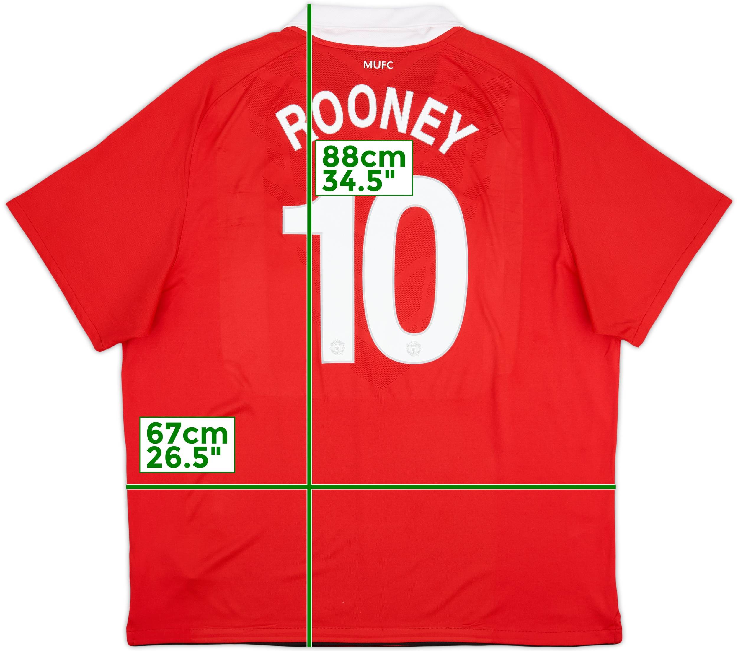 2010-11 Manchester United Home Shirt Rooney #10 - 6/10 - (3XL)