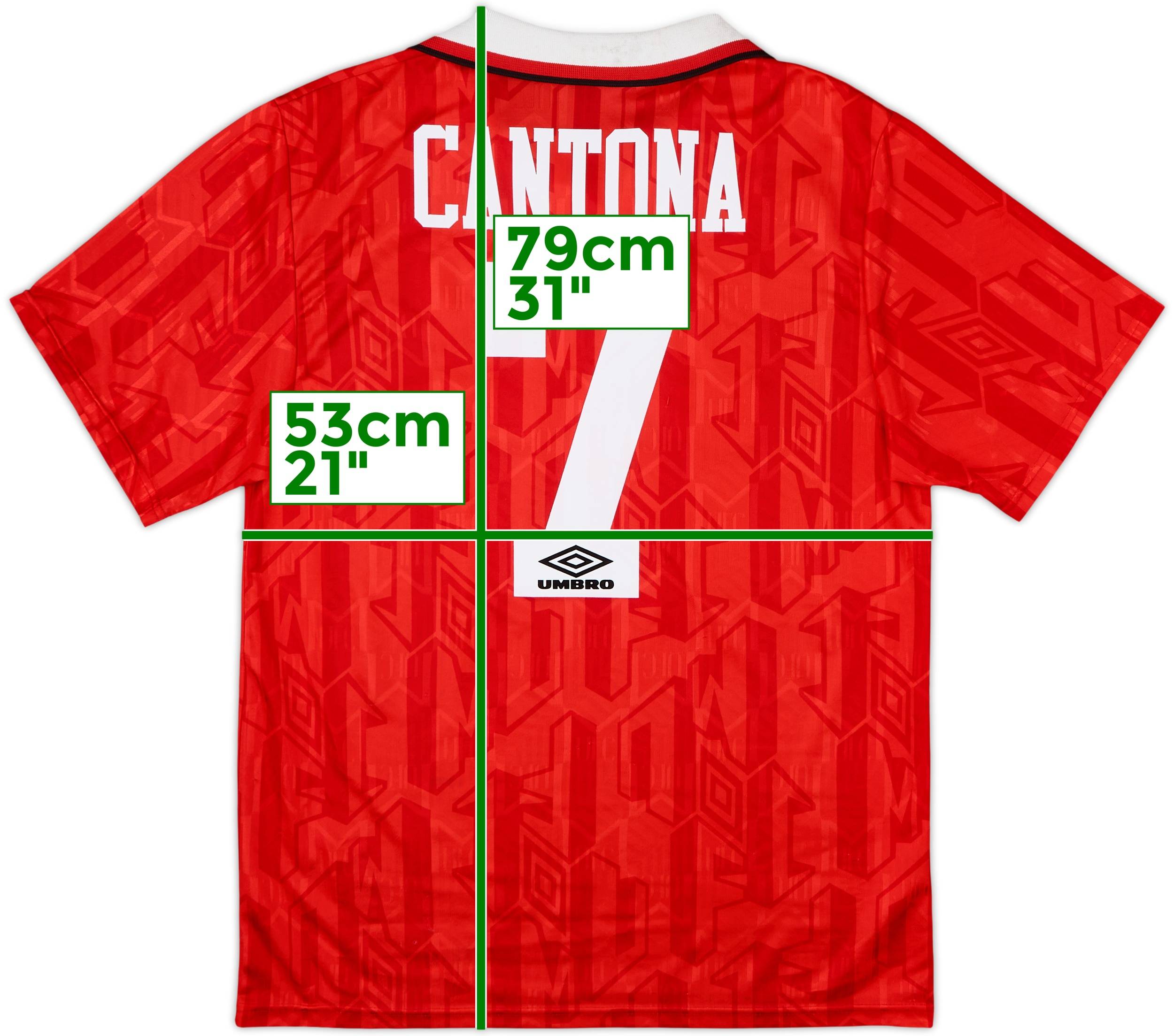 1992-94 Manchester United Home Shirt Cantona #7 - 6/10 - (L)