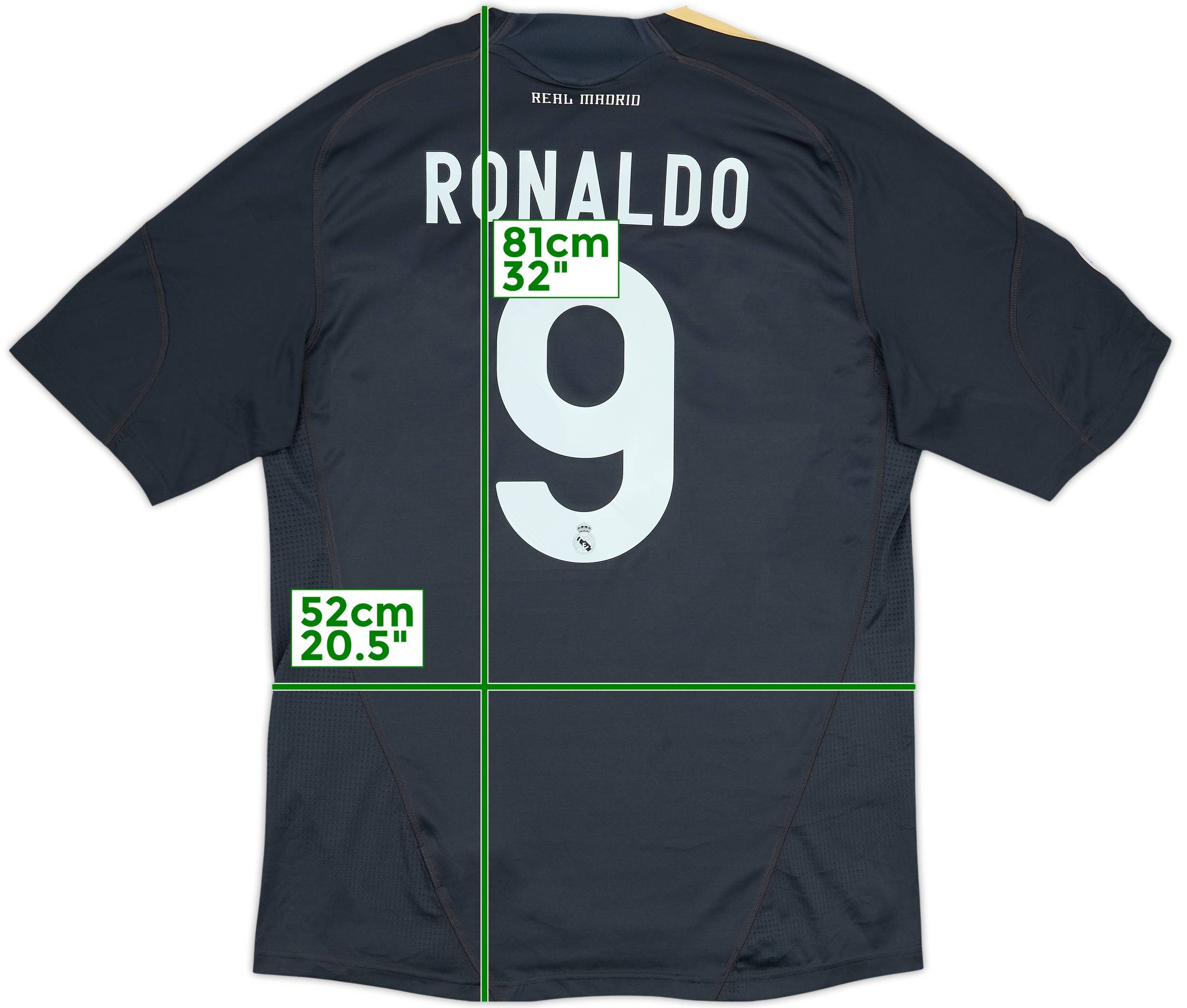 2008-09 Real Madrid CL Third Shirt Ronaldo #9 - 8/10 - (L)