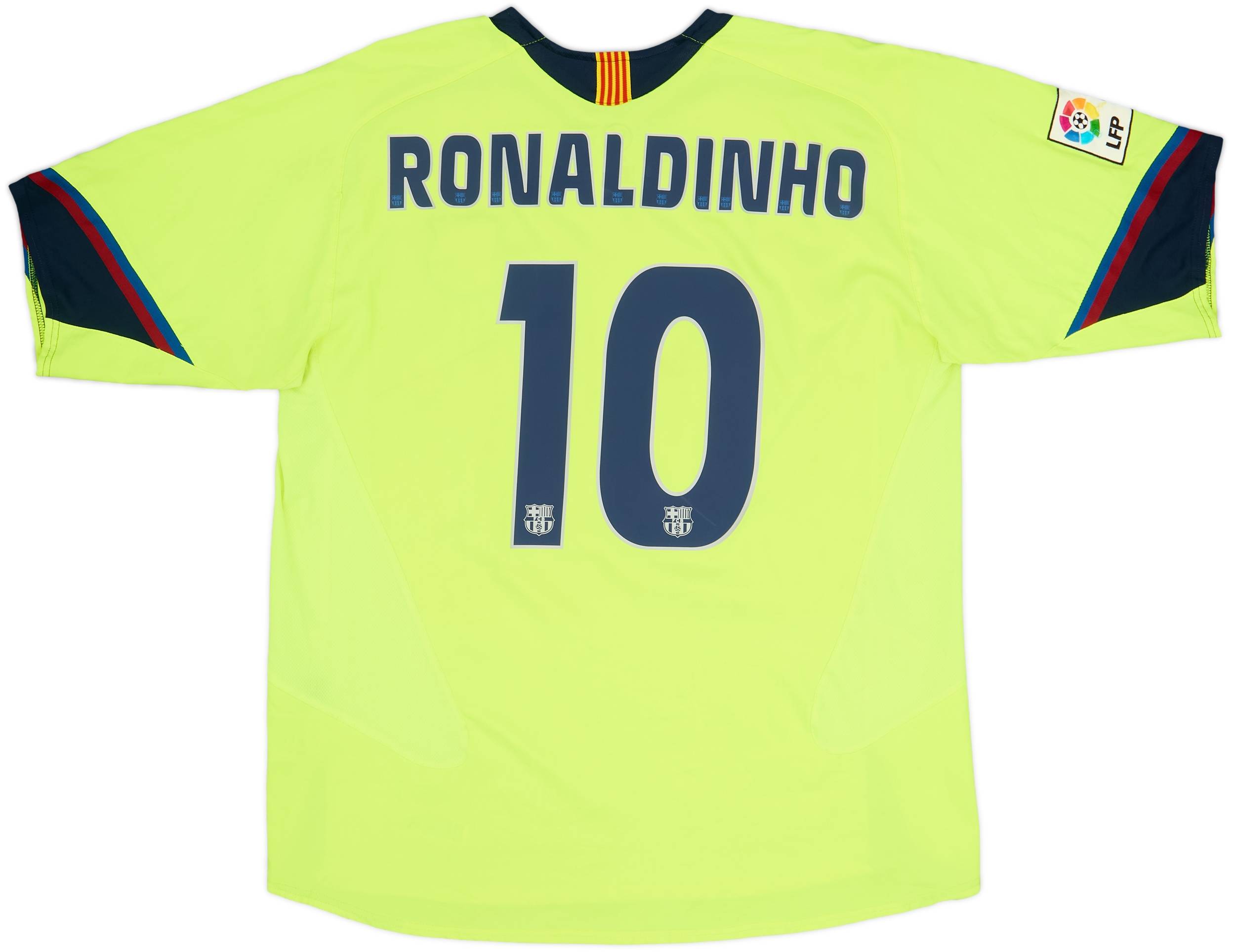 2005-06 Barcelona Away Shirt Ronaldinho #10 - 8/10 - (L)