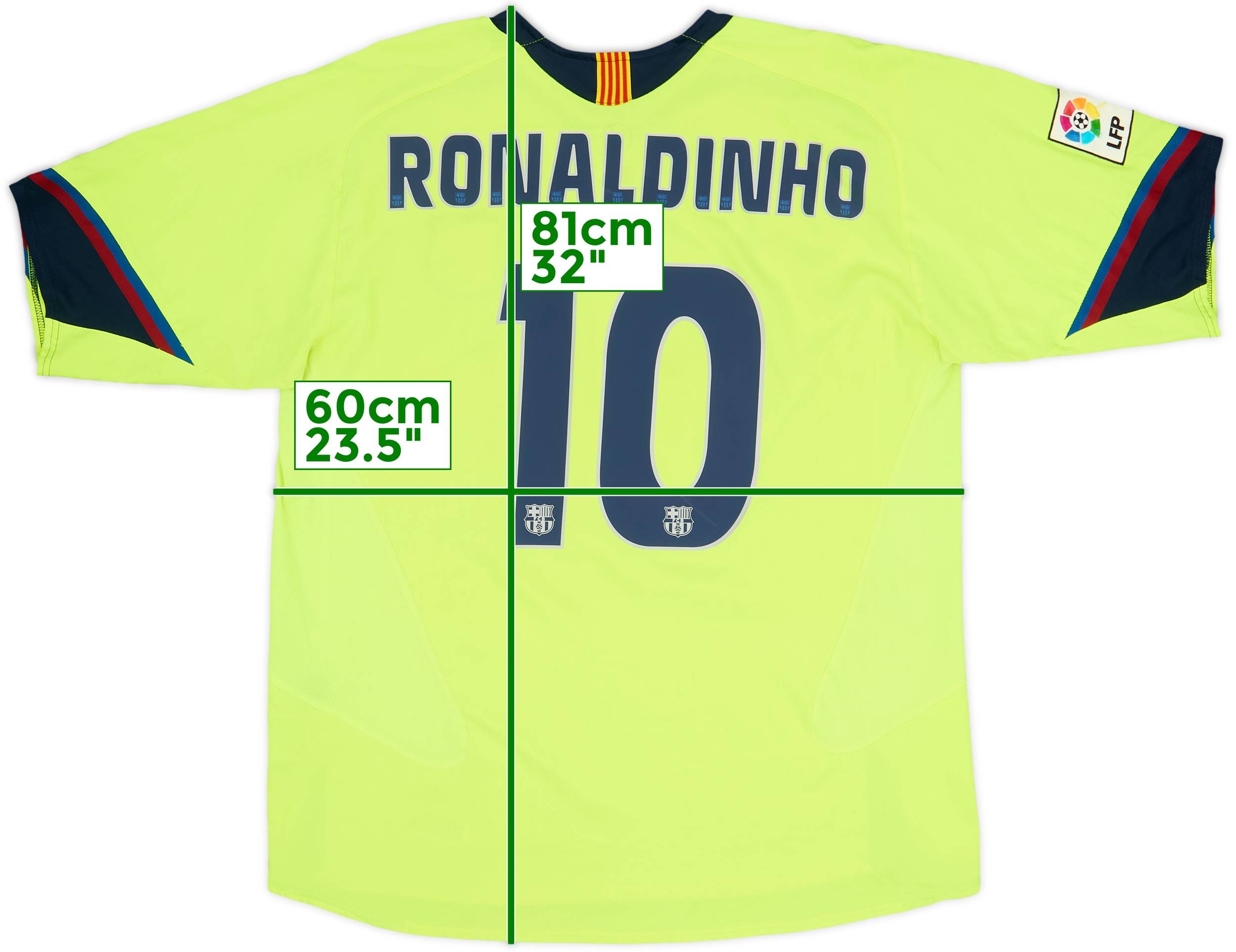 2005-06 Barcelona Away Shirt Ronaldinho #10 - 8/10 - (L)