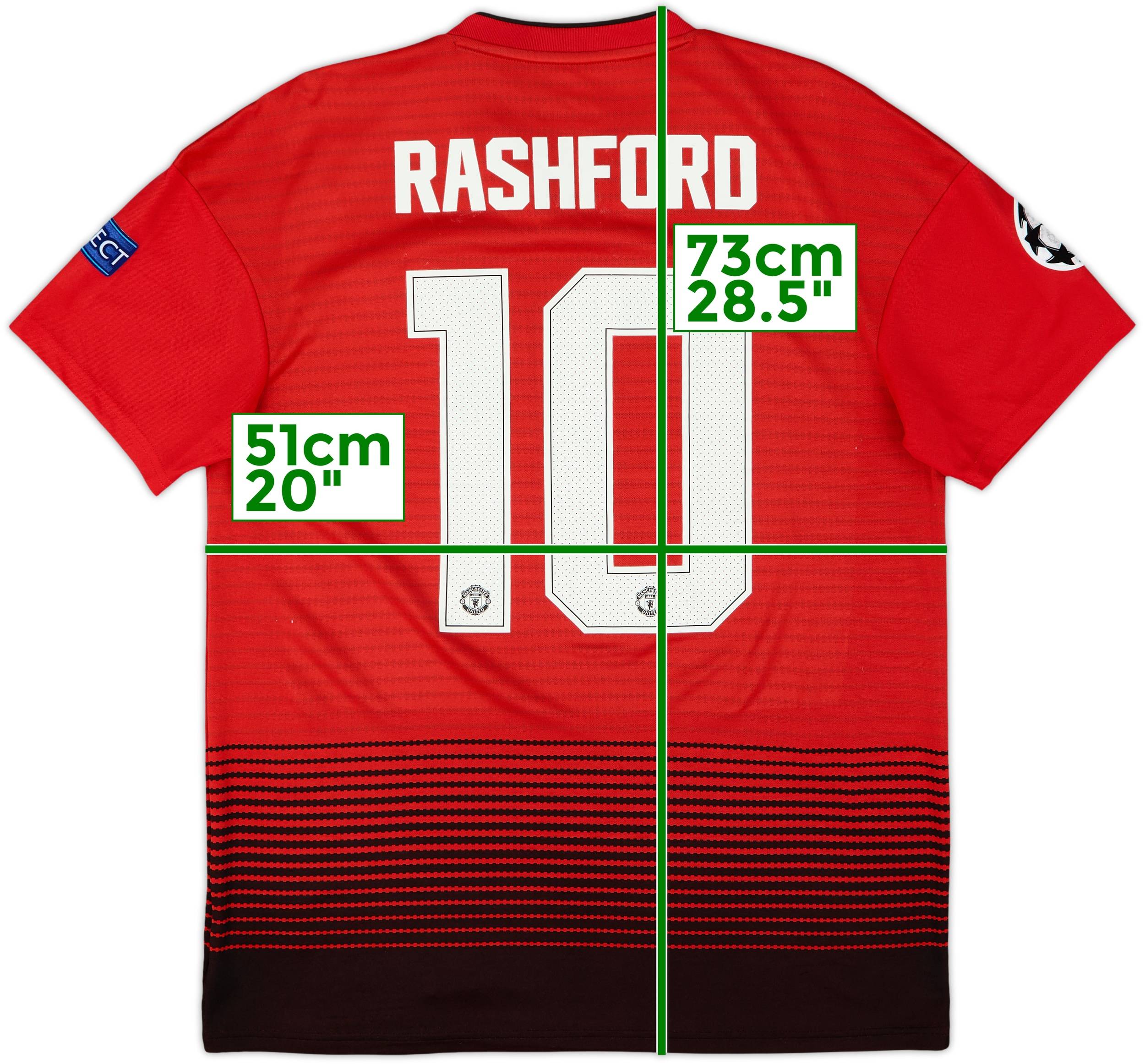 Manchester United Rashford 10 ユニフォーム 2018-19 Manchester United Home Shirt Rashford #10 - 9/10 - (M)