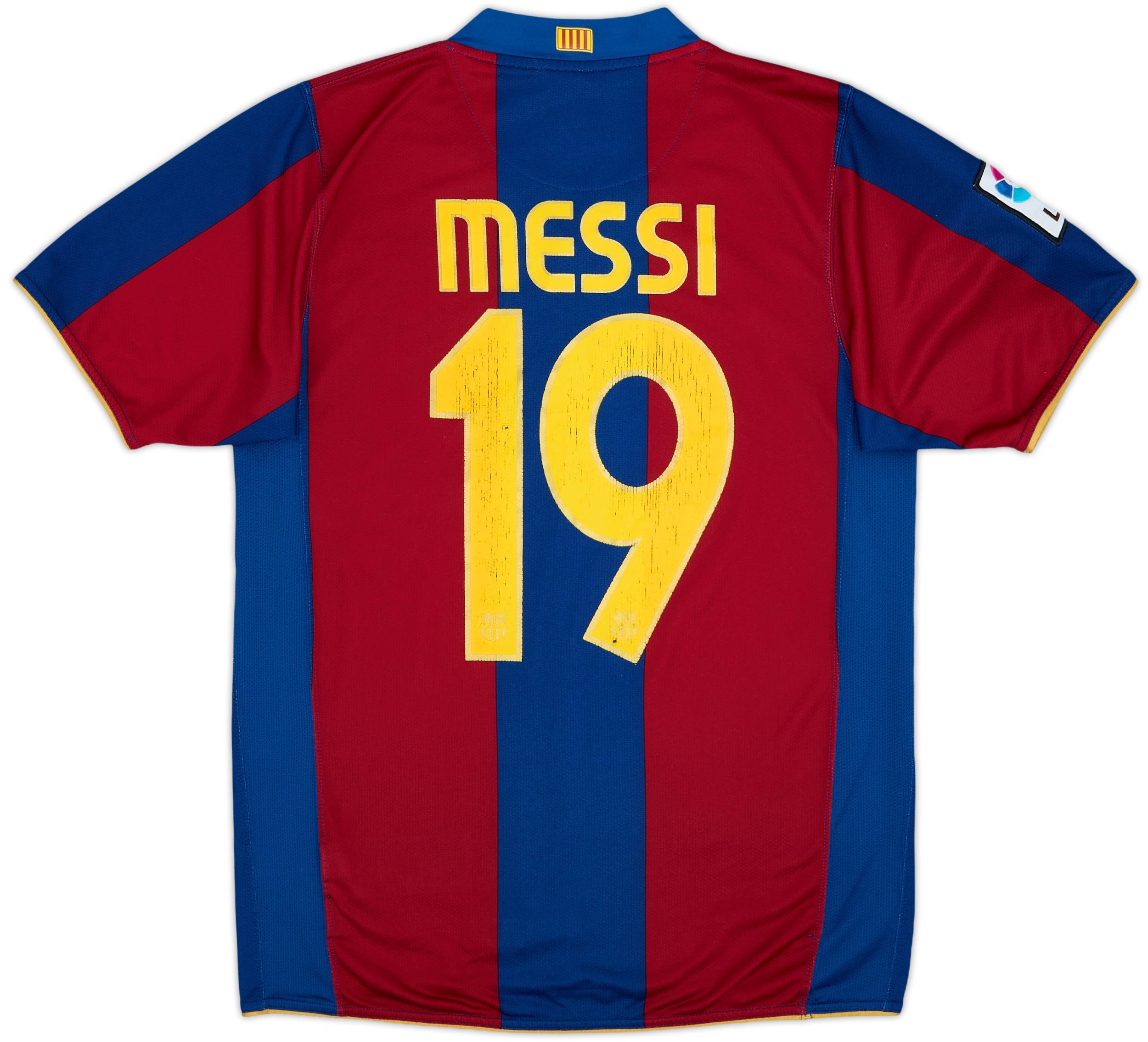 2007-08 Barcelona Home Shirt Messi #19 - 6/10 - (S)