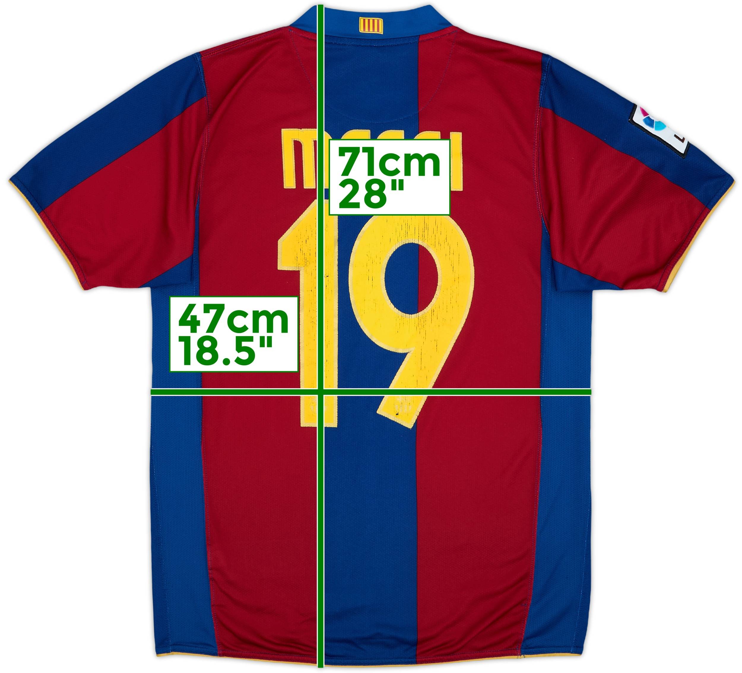 2007-08 Barcelona Home Shirt Messi #19 - 6/10 - (S)