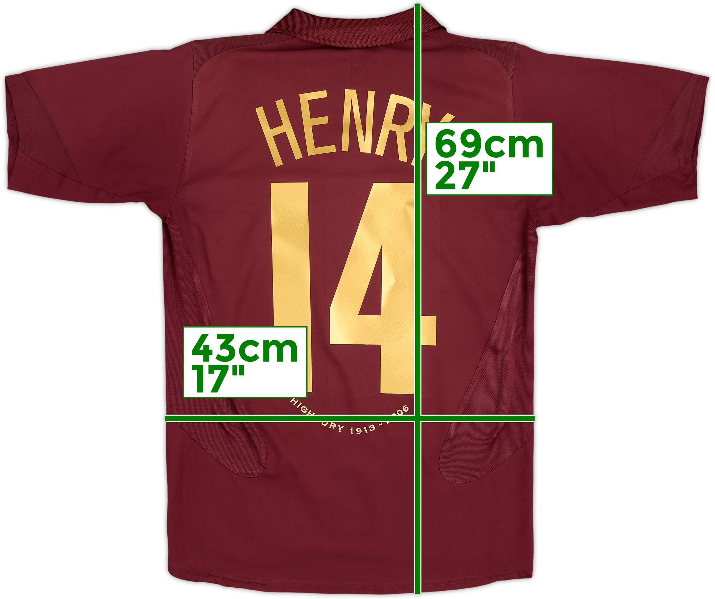 2005-06 Arsenal Home Shirt Henry #14 - 8/10 - (XL.Boys)