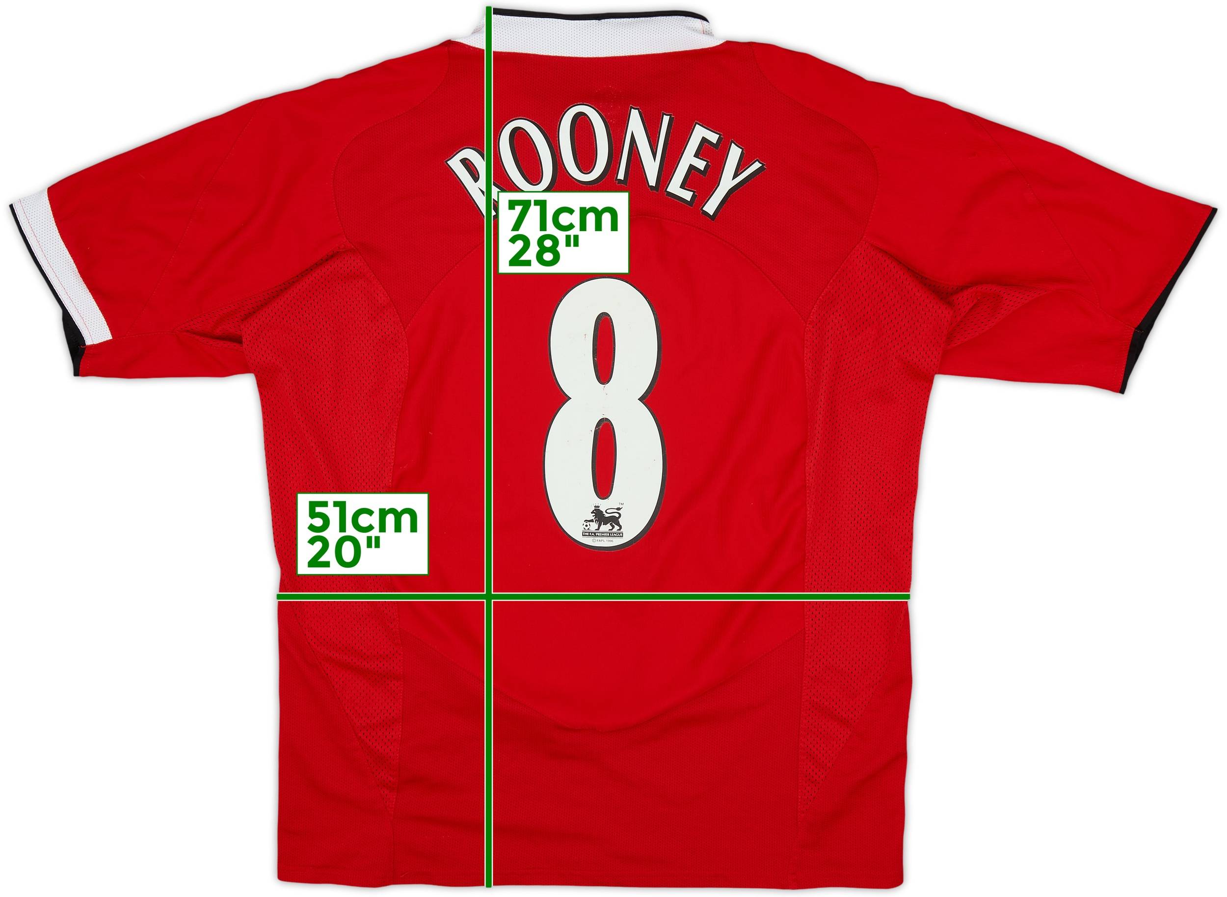 マンチェスターユナイテッド 2004-06 ユニフォーム 8番 ルーニー 2004-06 Manchester United Home Shirt Rooney #8 - 7/10 - (L)