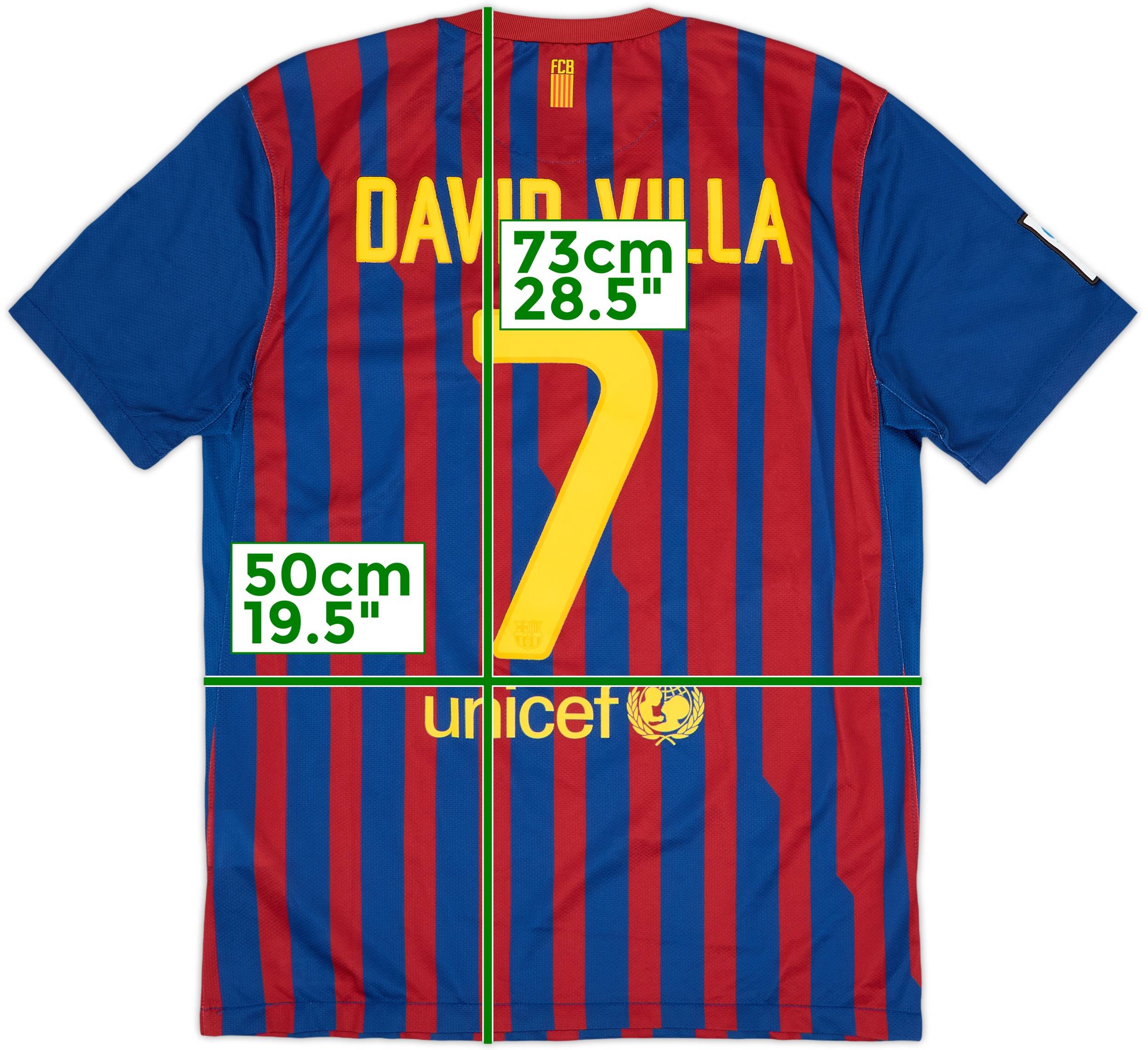 2011-12 Barcelona Home Shirt David Villa #7 - 6/10 - (M)