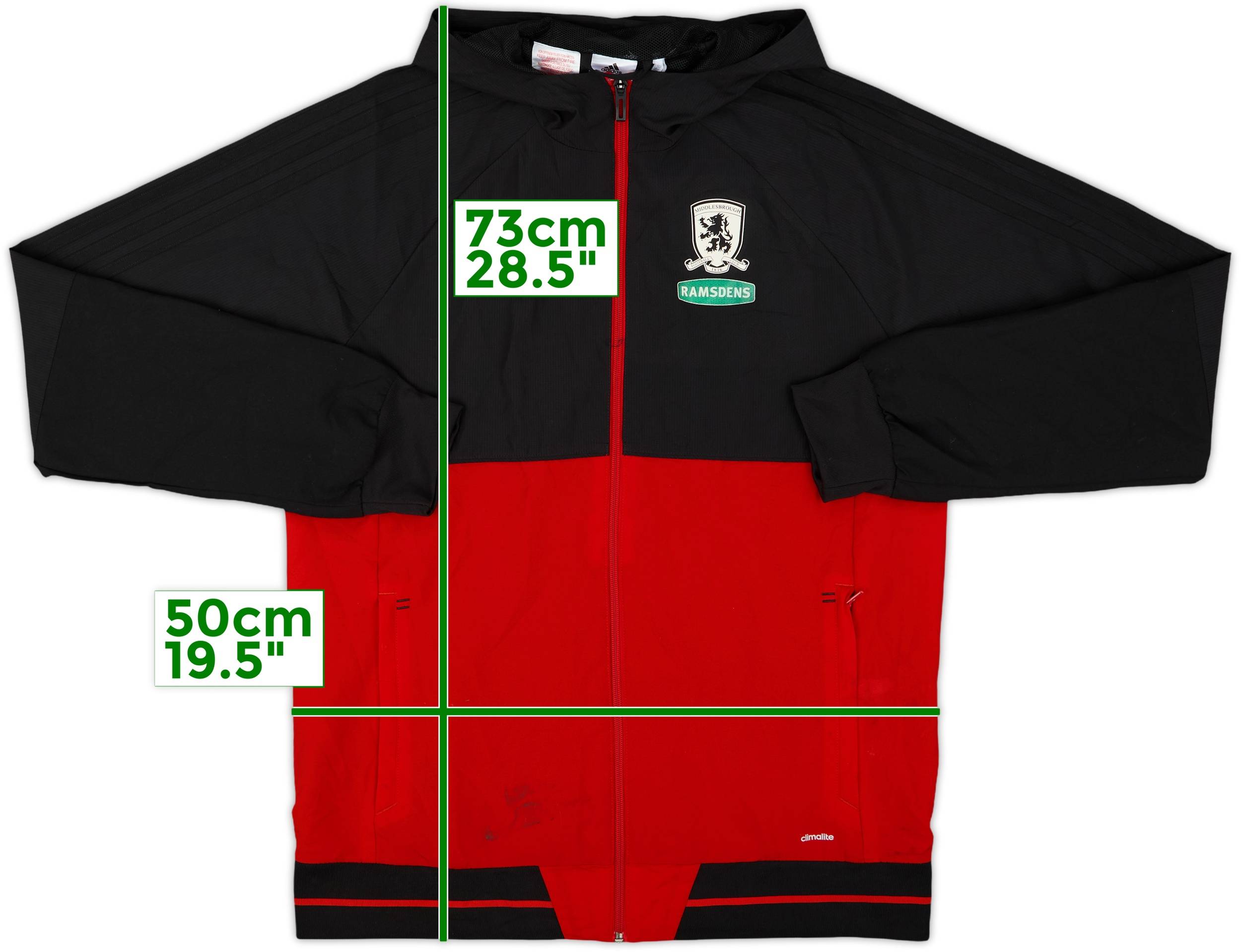 2017-18 Middlesbrough adidas Hooded Track Jacket - 7/10 - (XL.Boys)