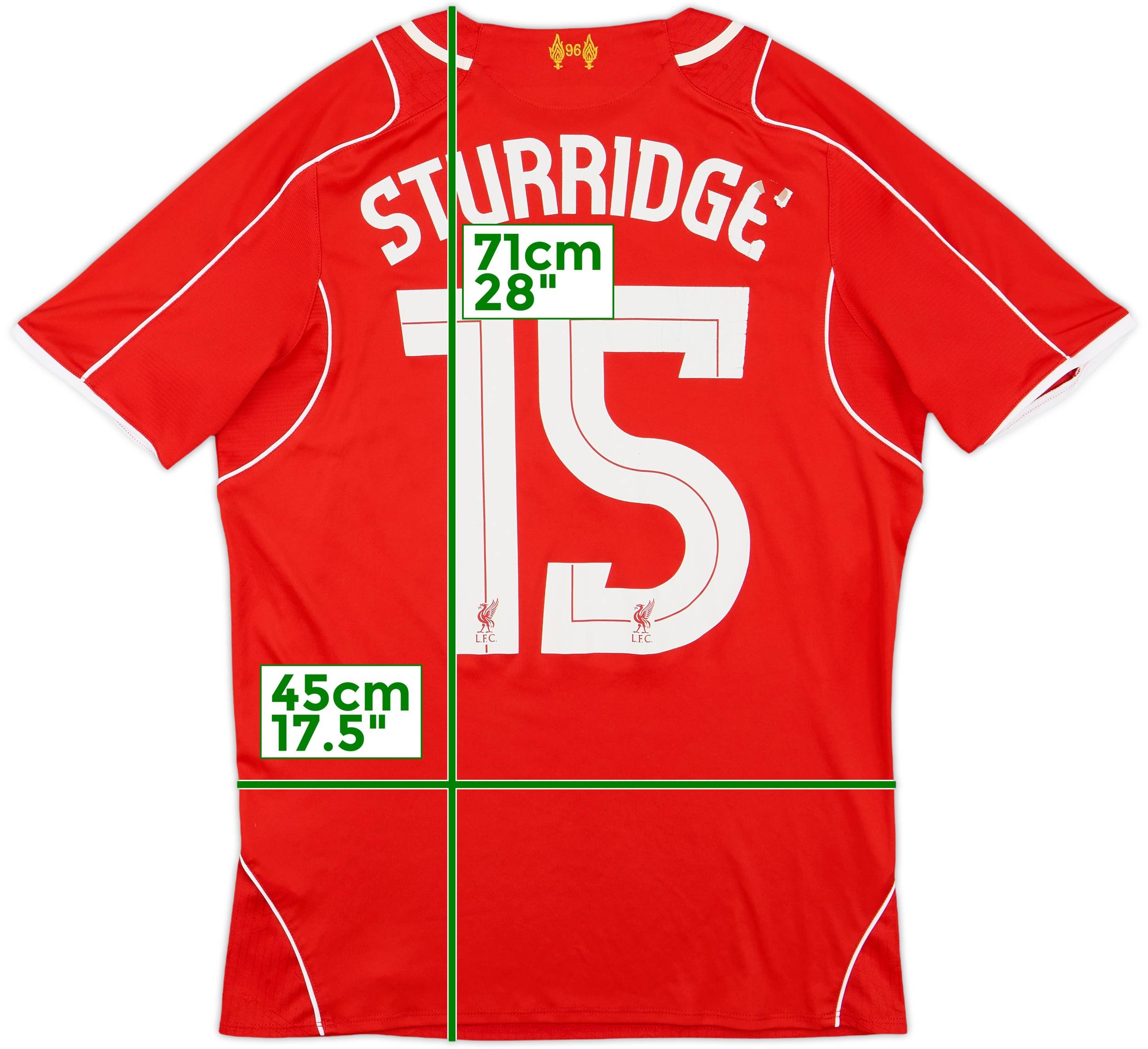 2014-15 Liverpool Home Shirt Sturridge #15 5/10 (S)