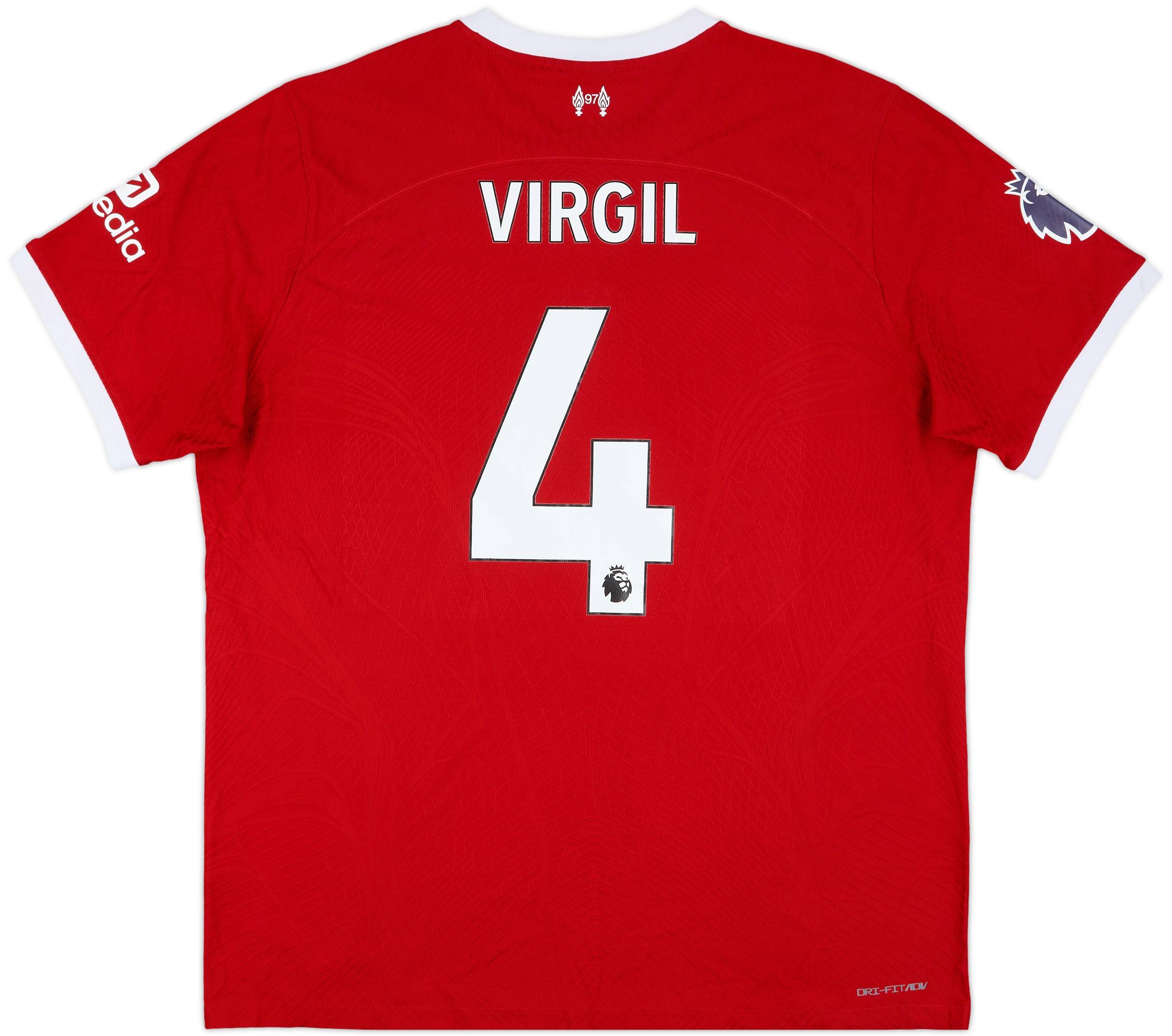 2023-24 Liverpool Authentic Home Shirt Virgil #4 - 9/10 - (XXL)
