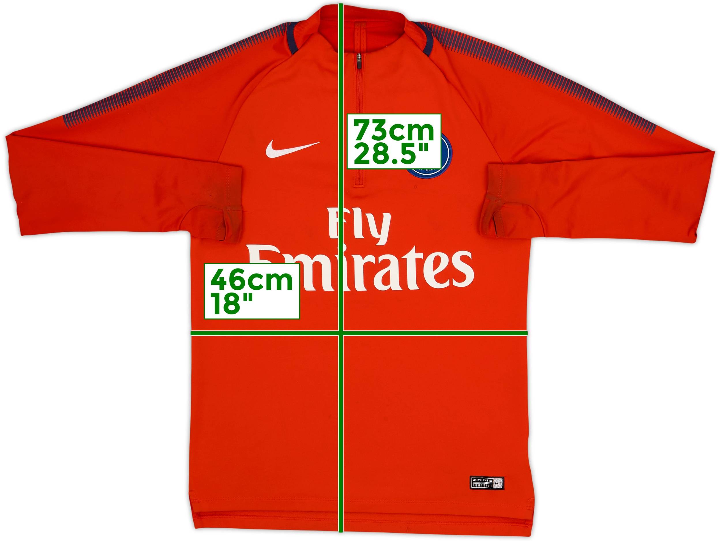 2017-18 Paris Saint-Germain Nike 1/4 Zip Drill Top - 7/10 - (S)