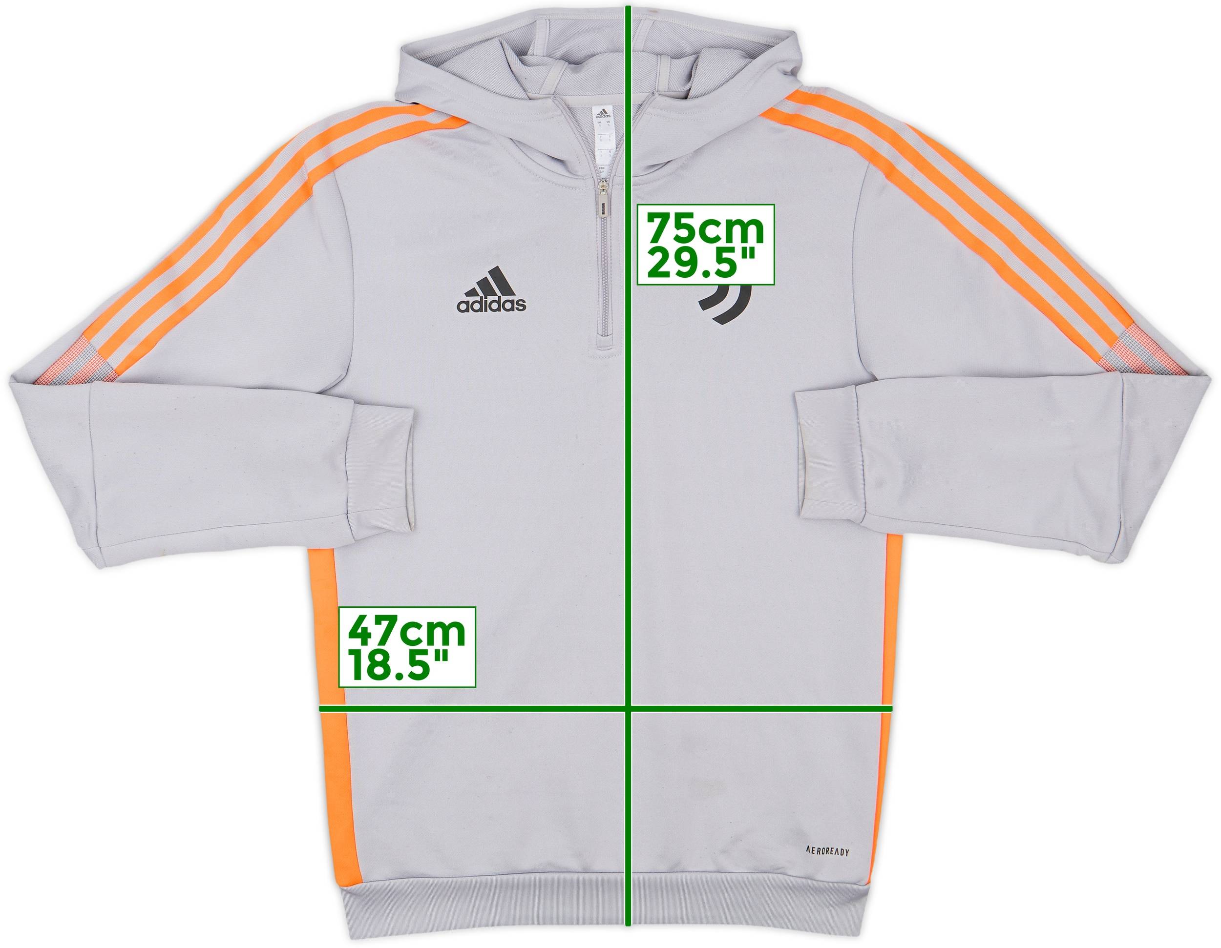 2021-22 Juventus adidas 1/4 Zip Hooded Sweat Top - 7/10 - (S)