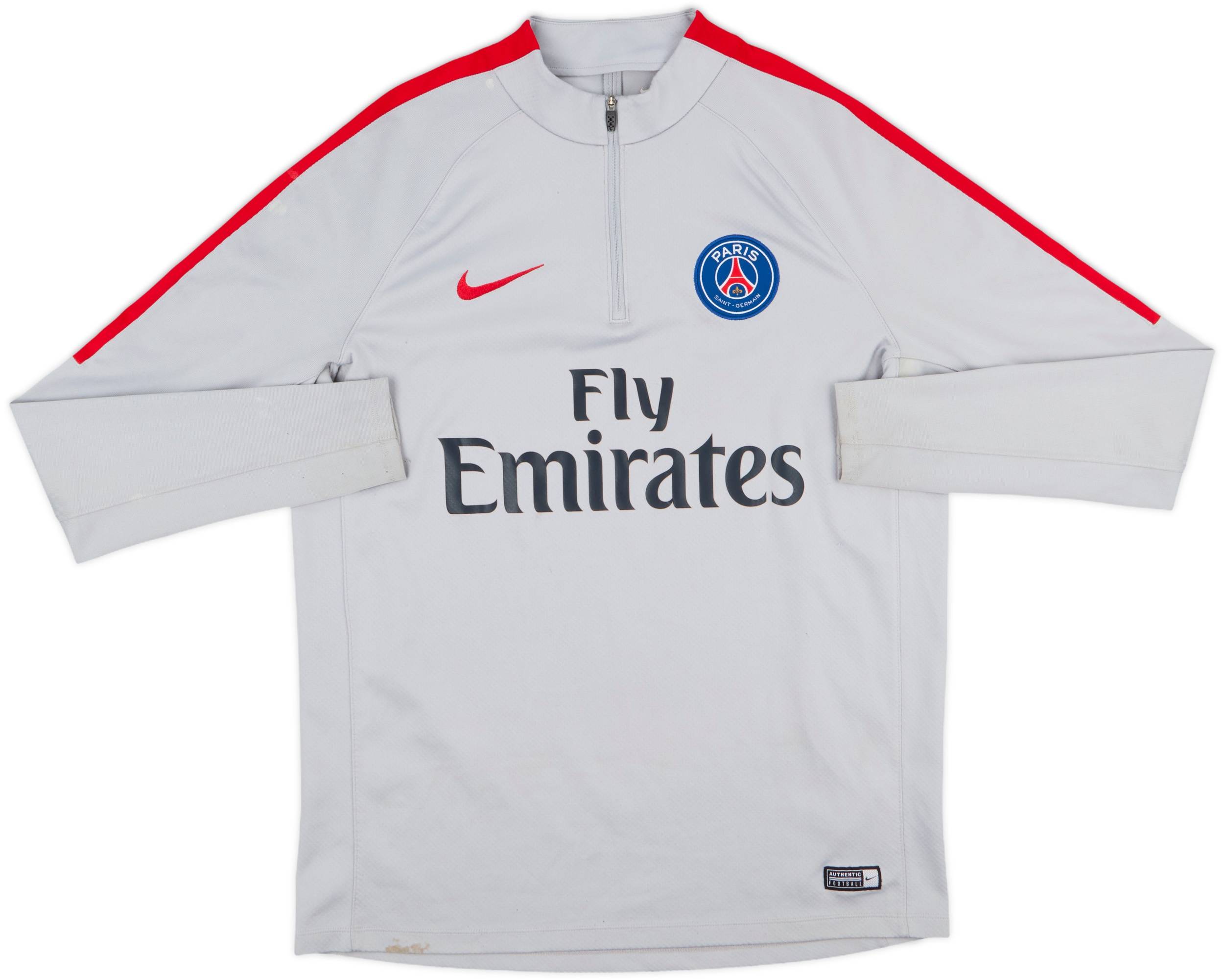 2017-18 Paris Saint-Germain Nike 1/4 Zip Sweat Top - 7/10 - (L)