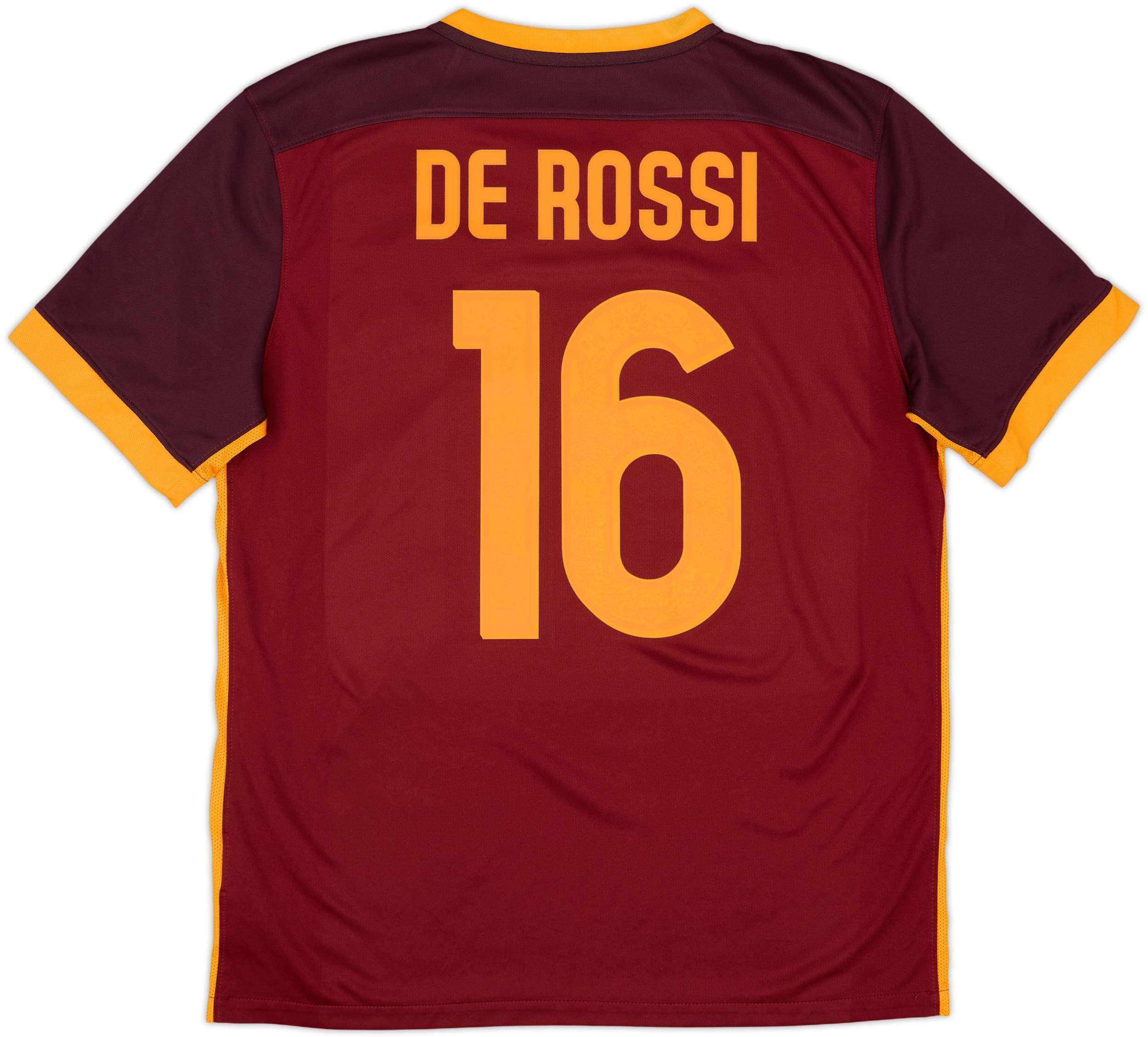 き*め様 ASローマ DE ROSSI 16番 シャツ Kappa 2015-16 Roma Home Shirt De Rossi #16 - 9/10 - (L)