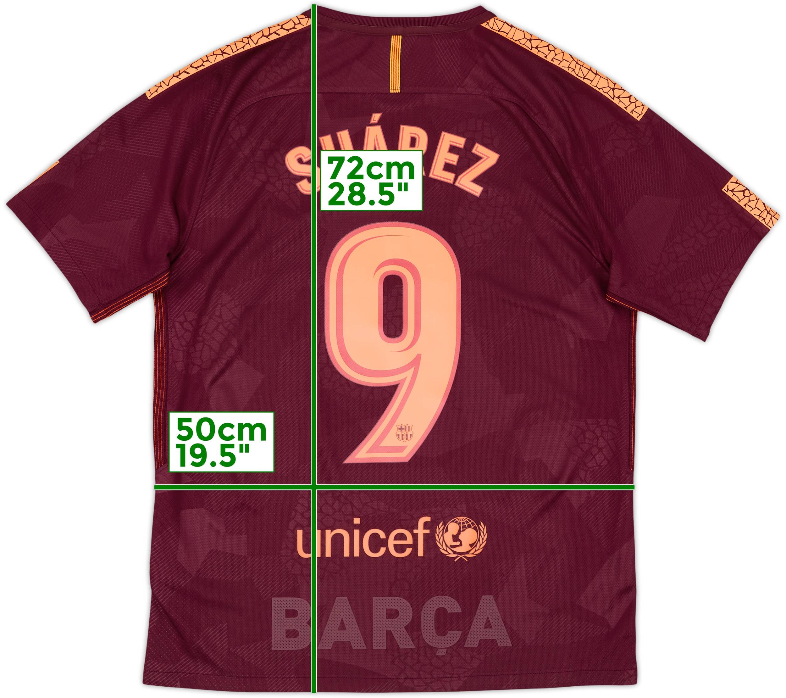 2017-18 Barcelona Third Shirt Suarez #9 - 8/10 - (M)