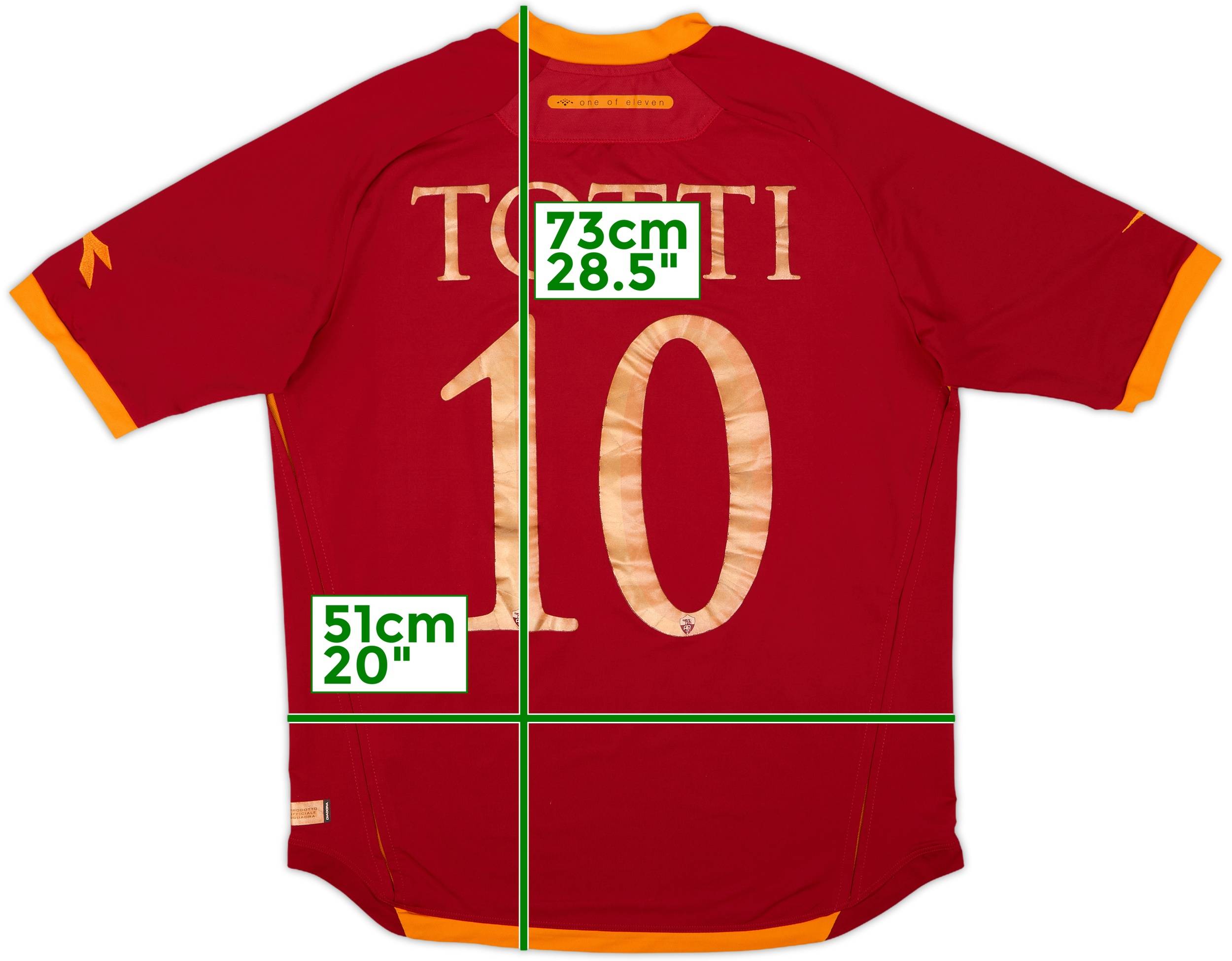 2006-07 Roma Home Shirt Totti #10 - 6/10 - (L)