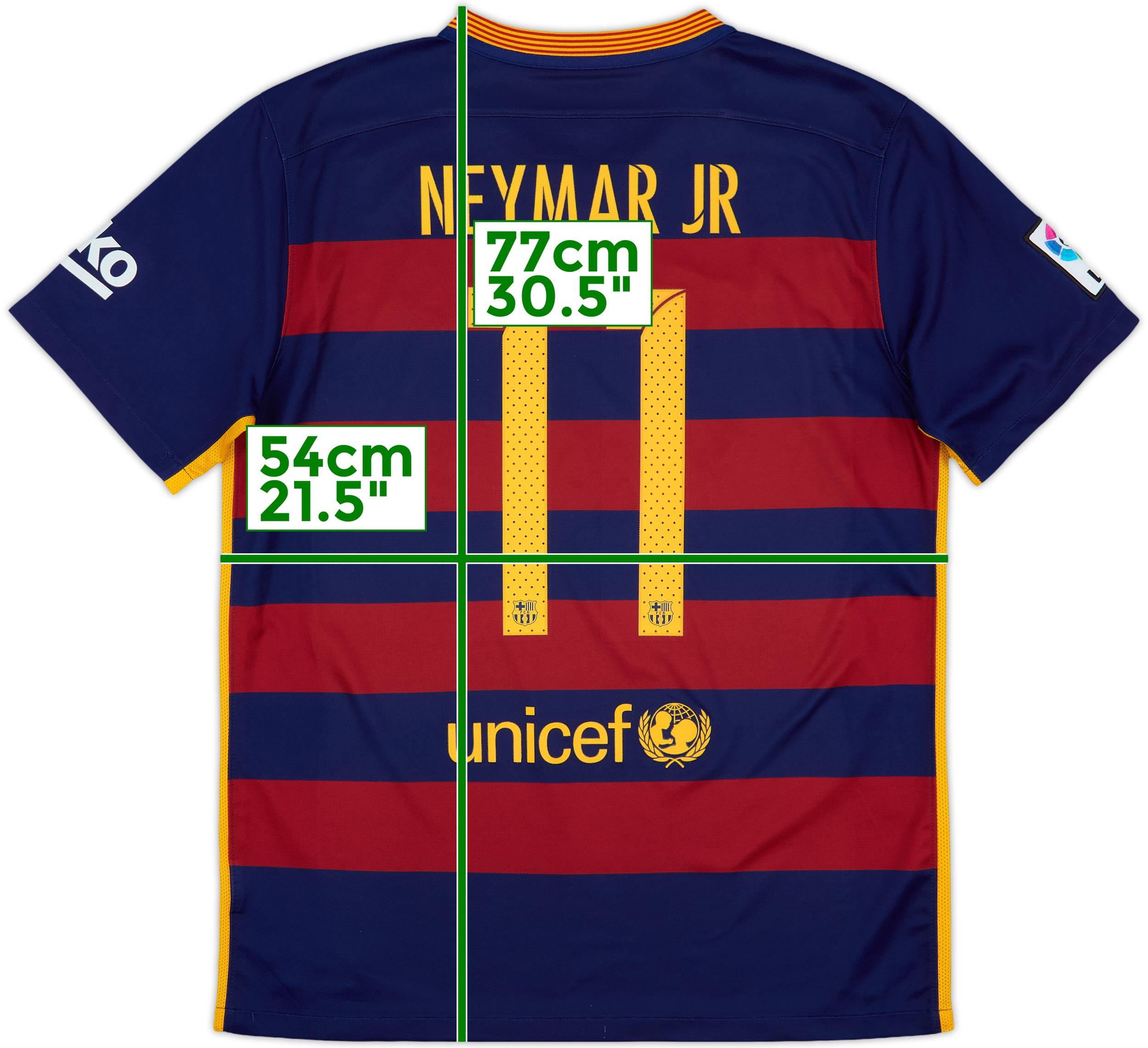 2015-16 Barcelona Home Shirt Neymar Jr #11 - 8/10 - (L)