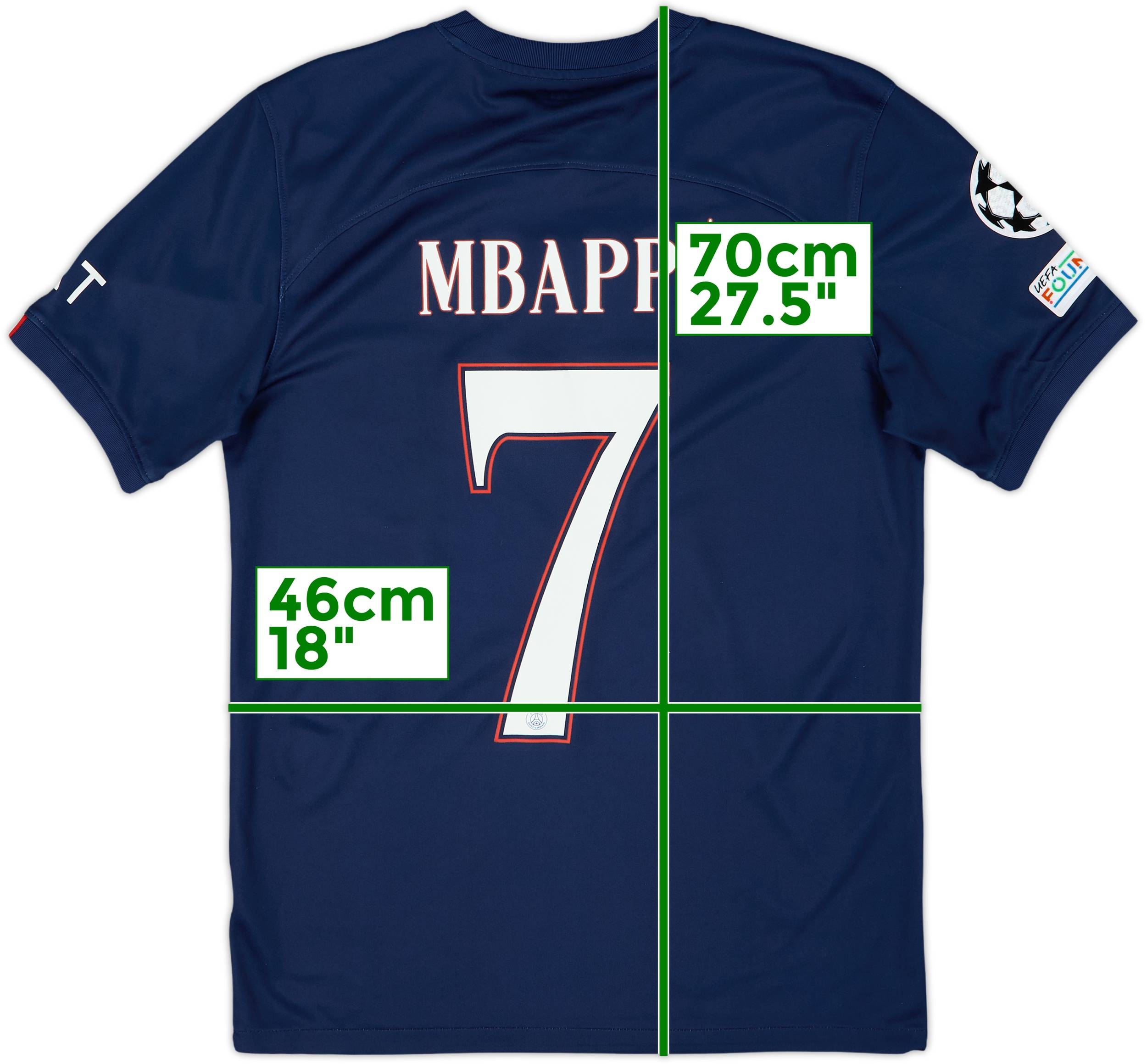 2022-23 Paris Saint-Germain Home Shirt Mbappe #7 - 9/10 - (S)