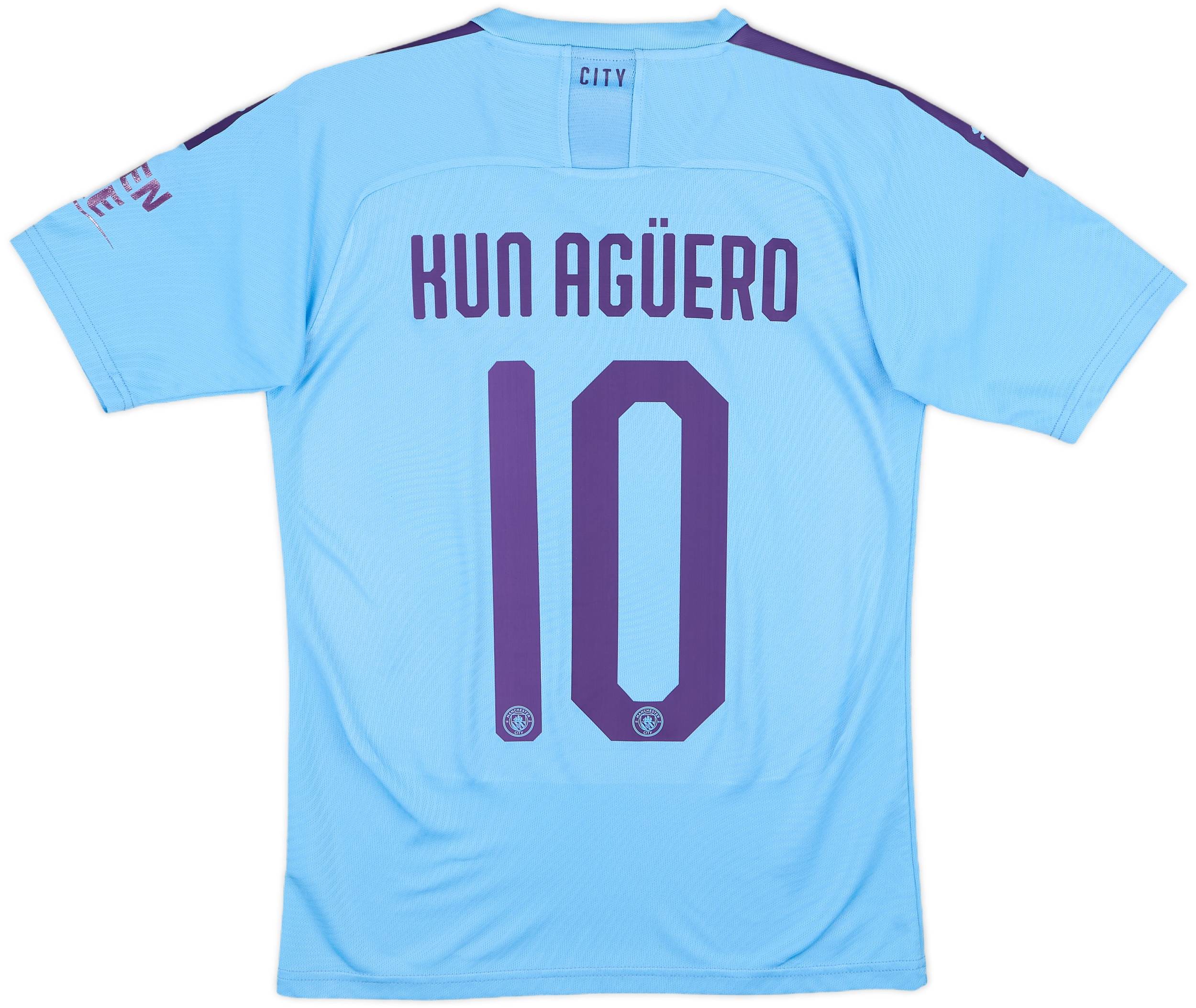 2019-20 Manchester City Home Shirt Kun Aguero #10 - 6/10 - (XS)