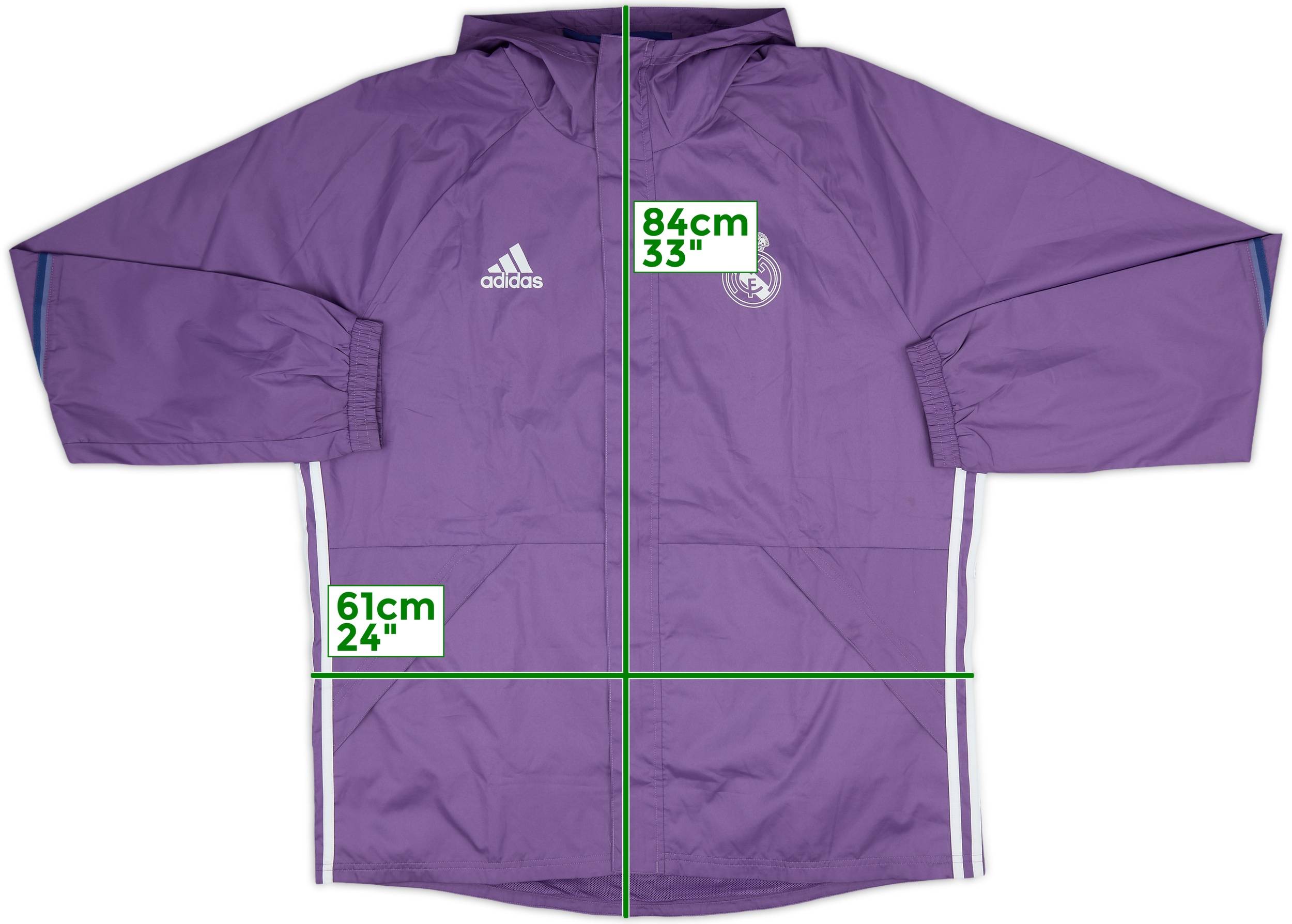 2016-17 Real Madrid adidas Hooded Rain Jacket - 10/10 - (XL)