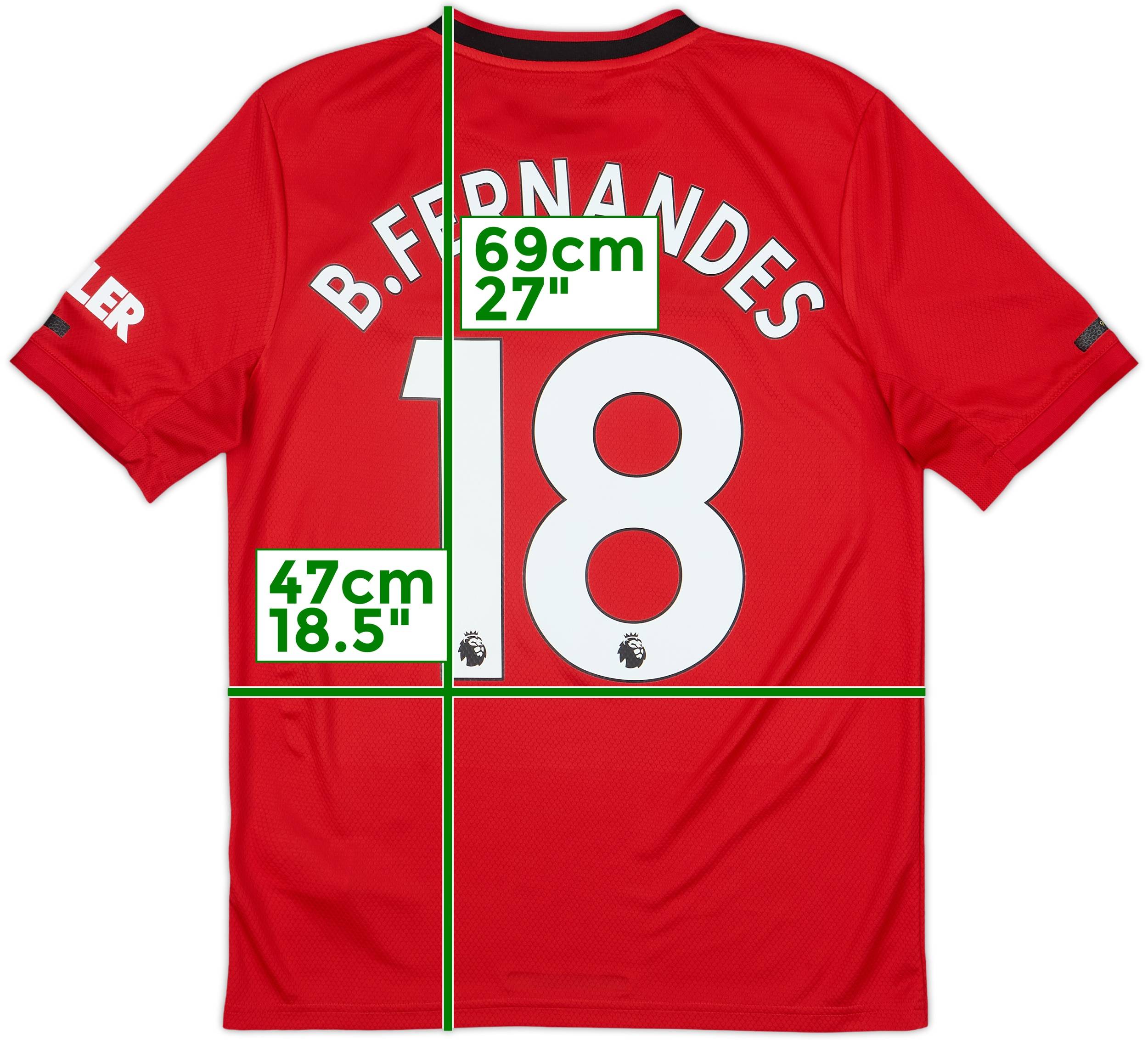 2019-20 Manchester United Home Shirt B.Fernandes #18 - 6/10 - (XL