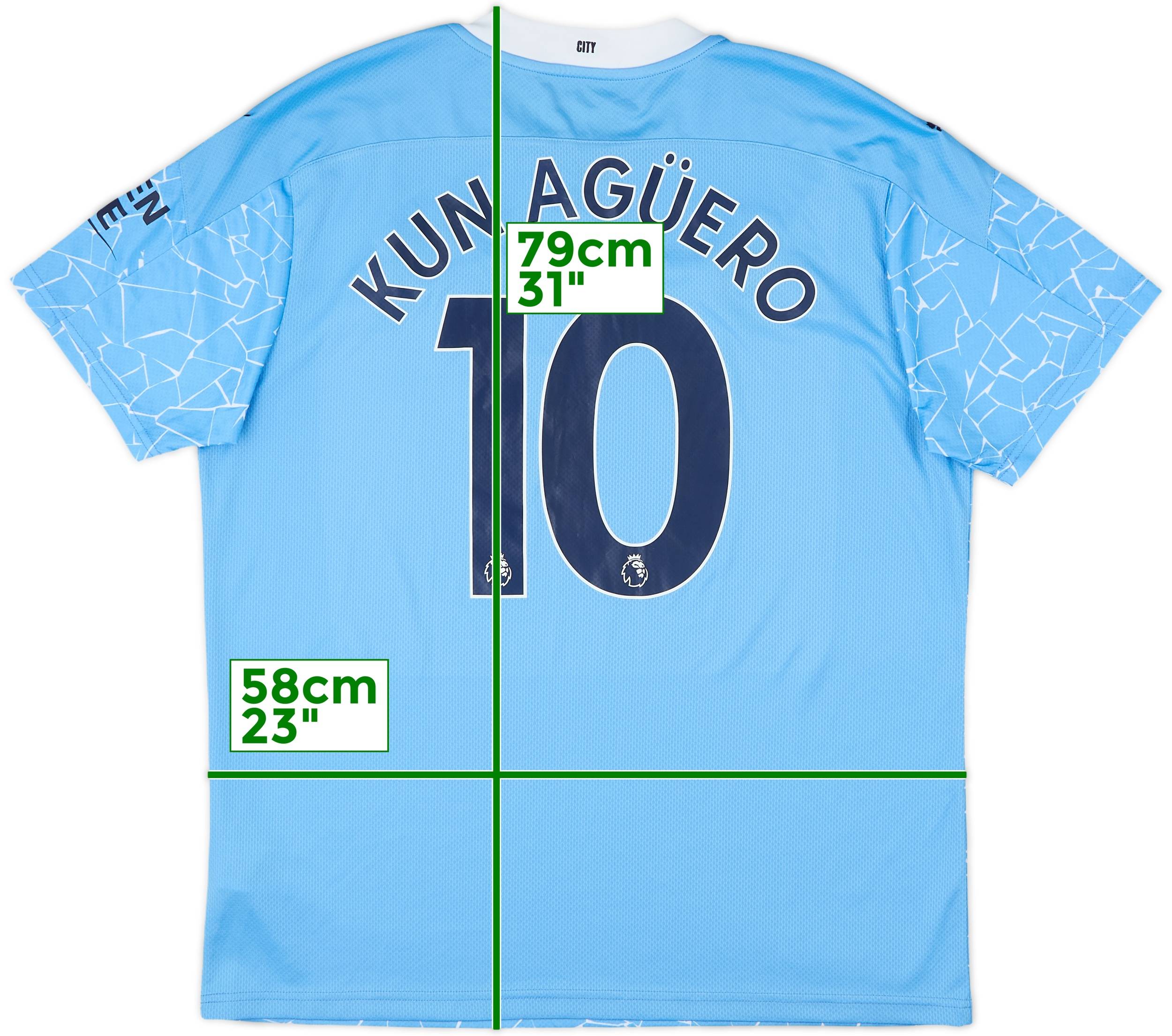 2020-21 Manchester City Home Shirt Kun Aguero #10 - 10/10 - (XL)