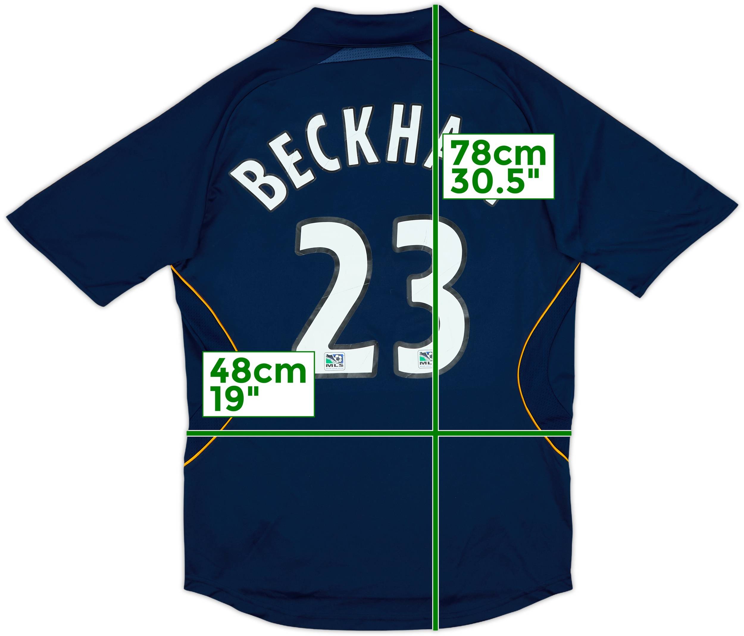 ベッカム　LAギャラクシー　2007年　アウェイユニフォーム 2007-08 LA Galaxy Away Shirt Beckham #23 - 6/10 - (S)