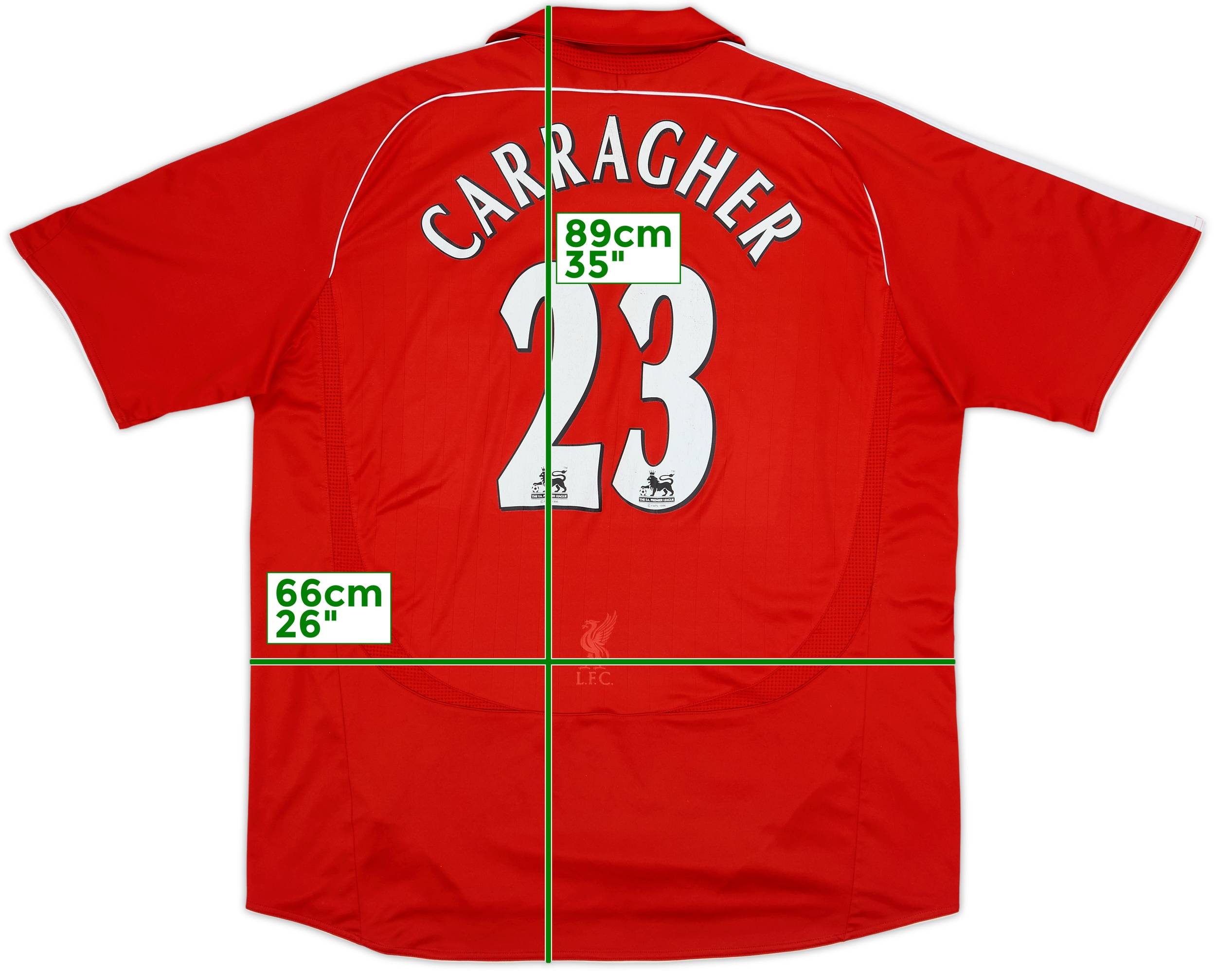 2006-08 Liverpool Home Shirt Carragher #23 - 6/10 - (XXL)