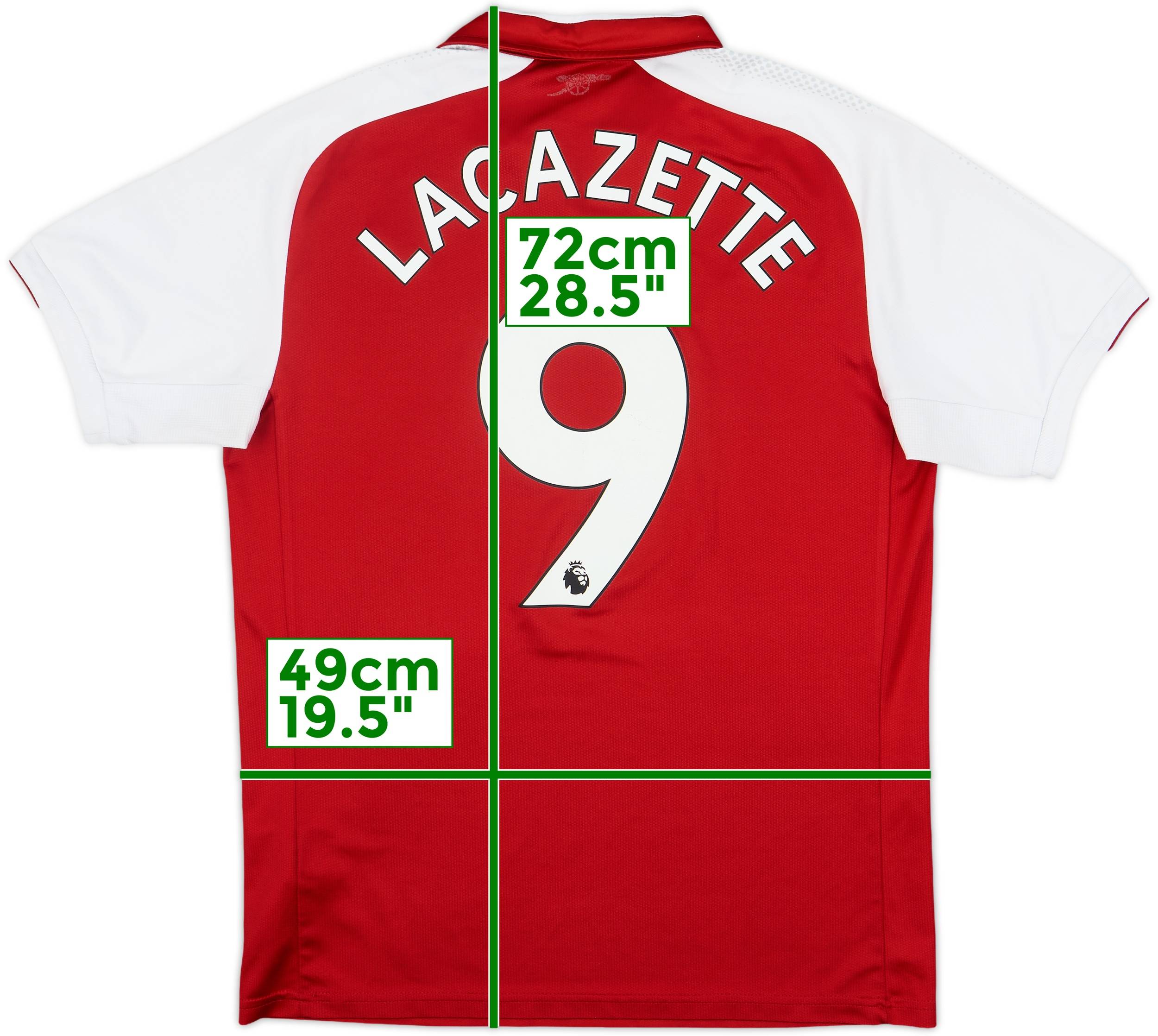 2017-18 Arsenal Home Shirt Lacazette #9 - 7/10 - (M)