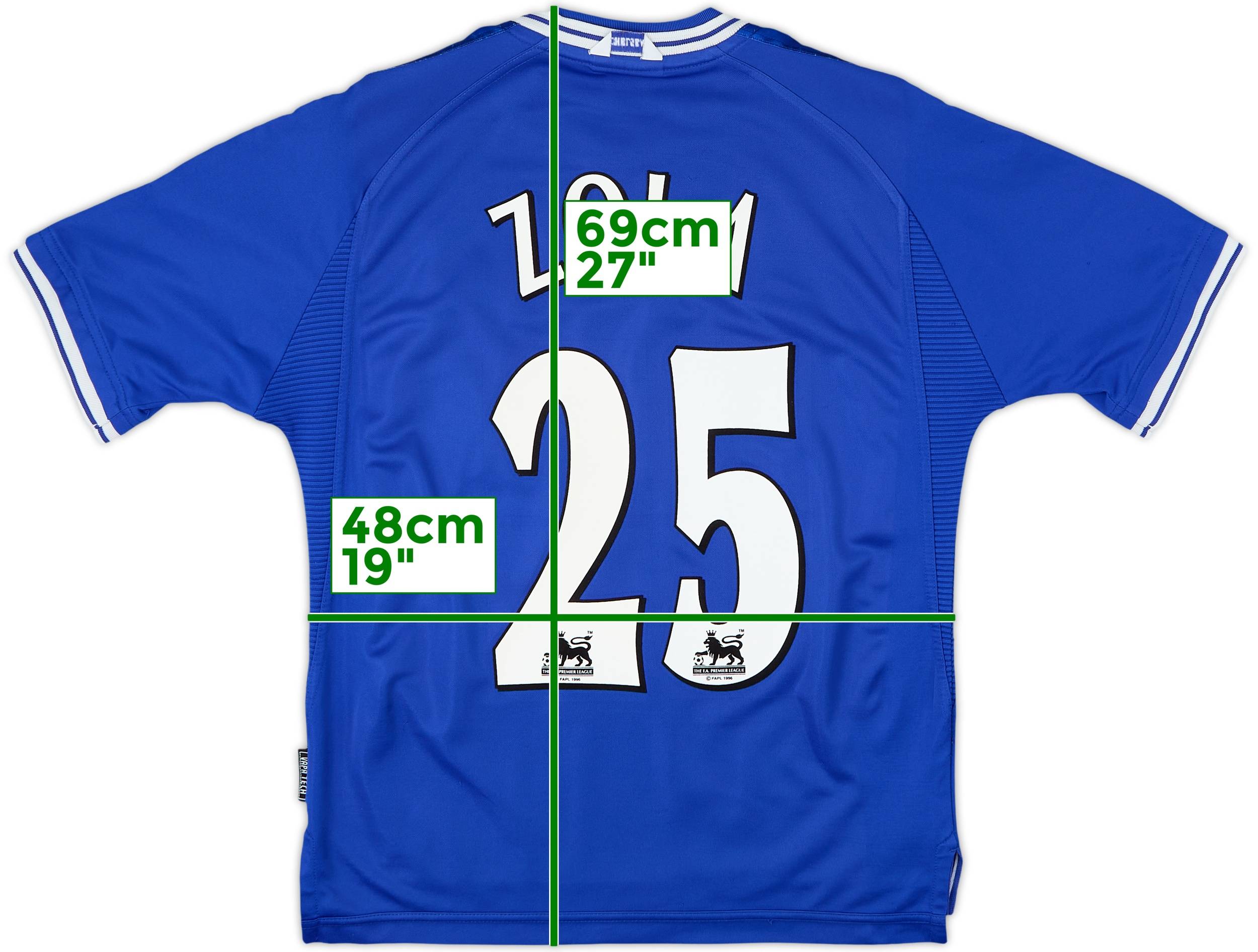 1999-01 Chelsea Home Shirt Zola #25 - 9/10 - (Y)